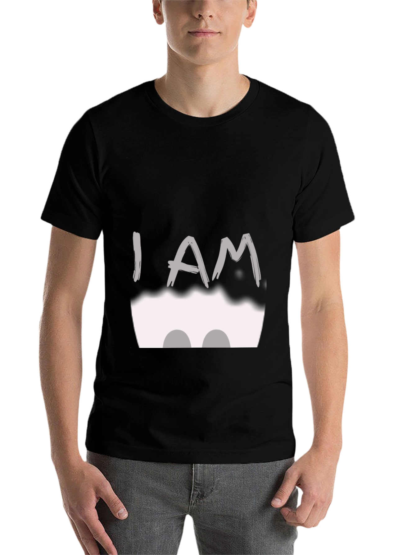 Black I AM T-Shirt - Black Cotton Blend view 7