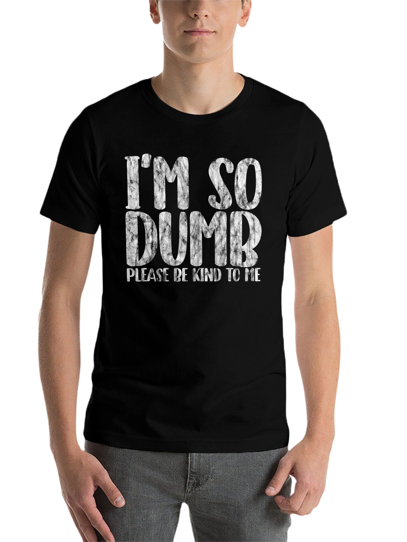 Black I'm So Dumb Graphic Tee - Please Be Kind T-Shirt view 7