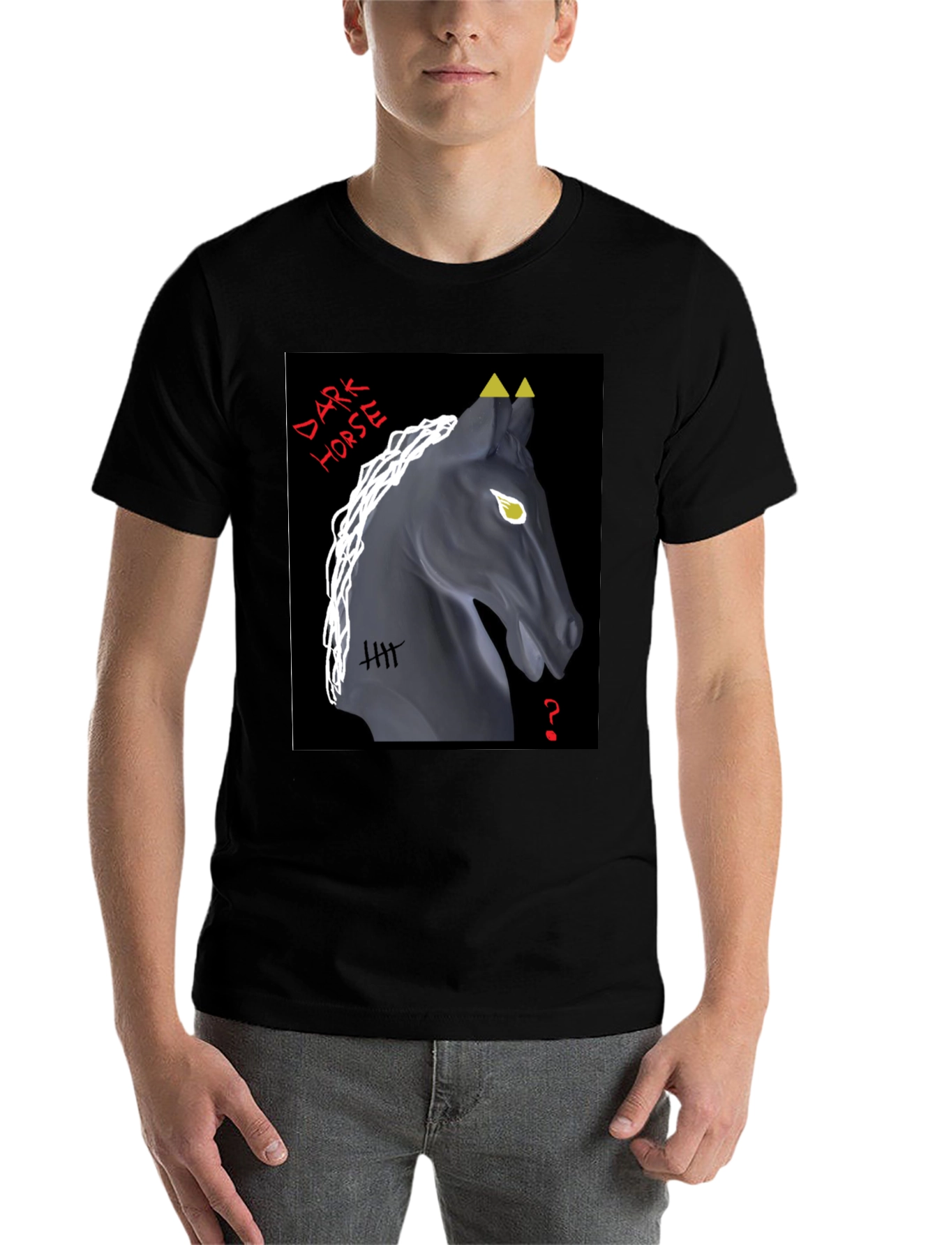 Black Dark Horse Graphic Tee - Unique Design view 7