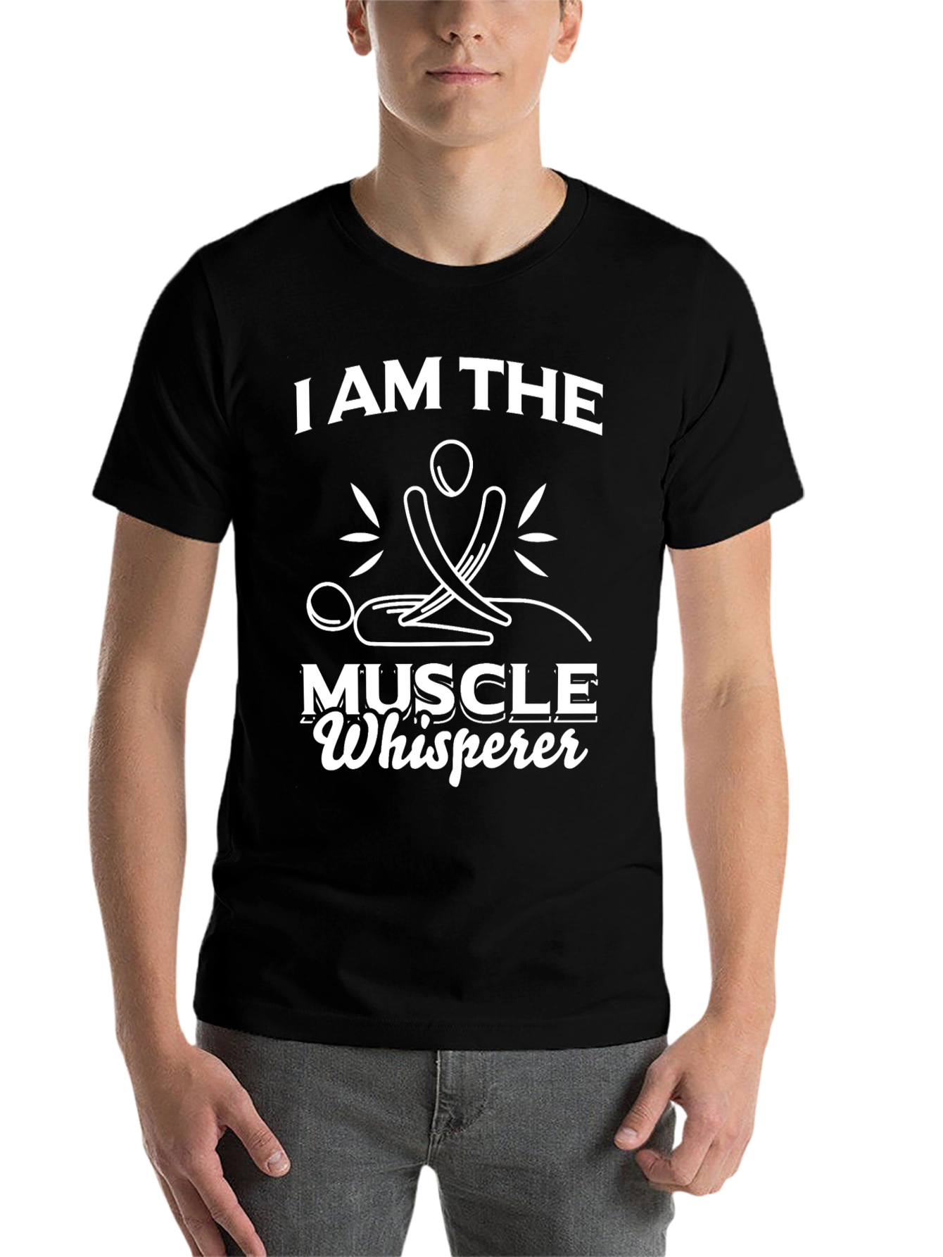 Black Muscle Whisperer T-Shirt - Massage Therapist Tee view 7