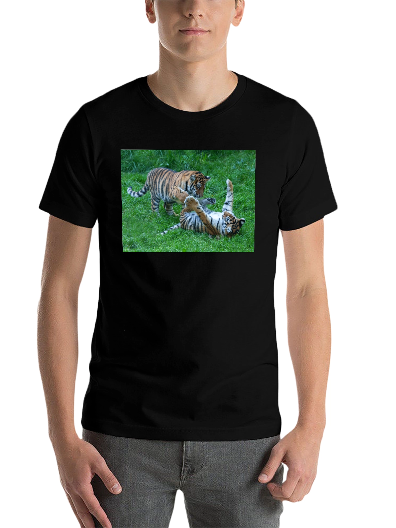 Black Tiger Cubs Playful Graphic Tee view 7