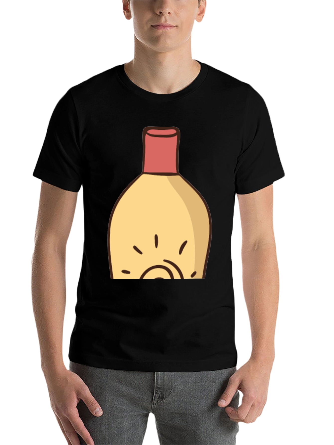 Black Cartoon Lotion Bottle Graphic Tee - Unisex view 7