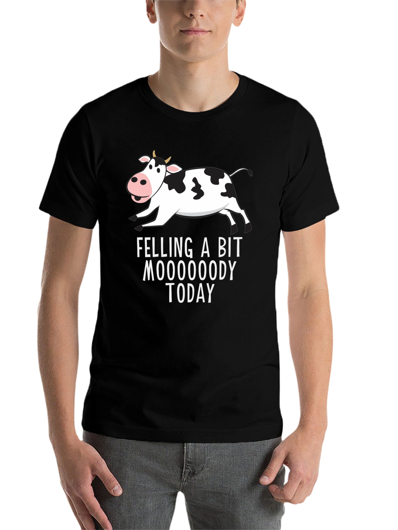 Black Feeling A Bit Moooody Today T-Shirt view 7