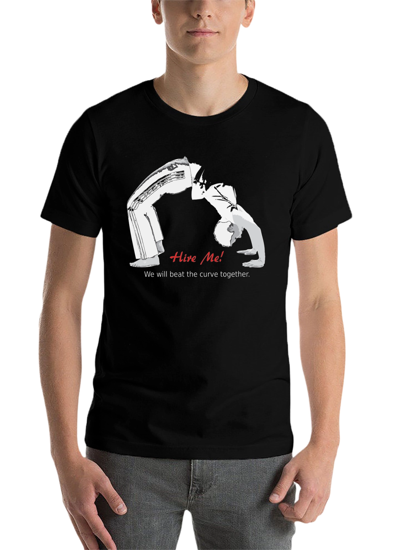 Black Hire Me! Funny T-Shirt view 7