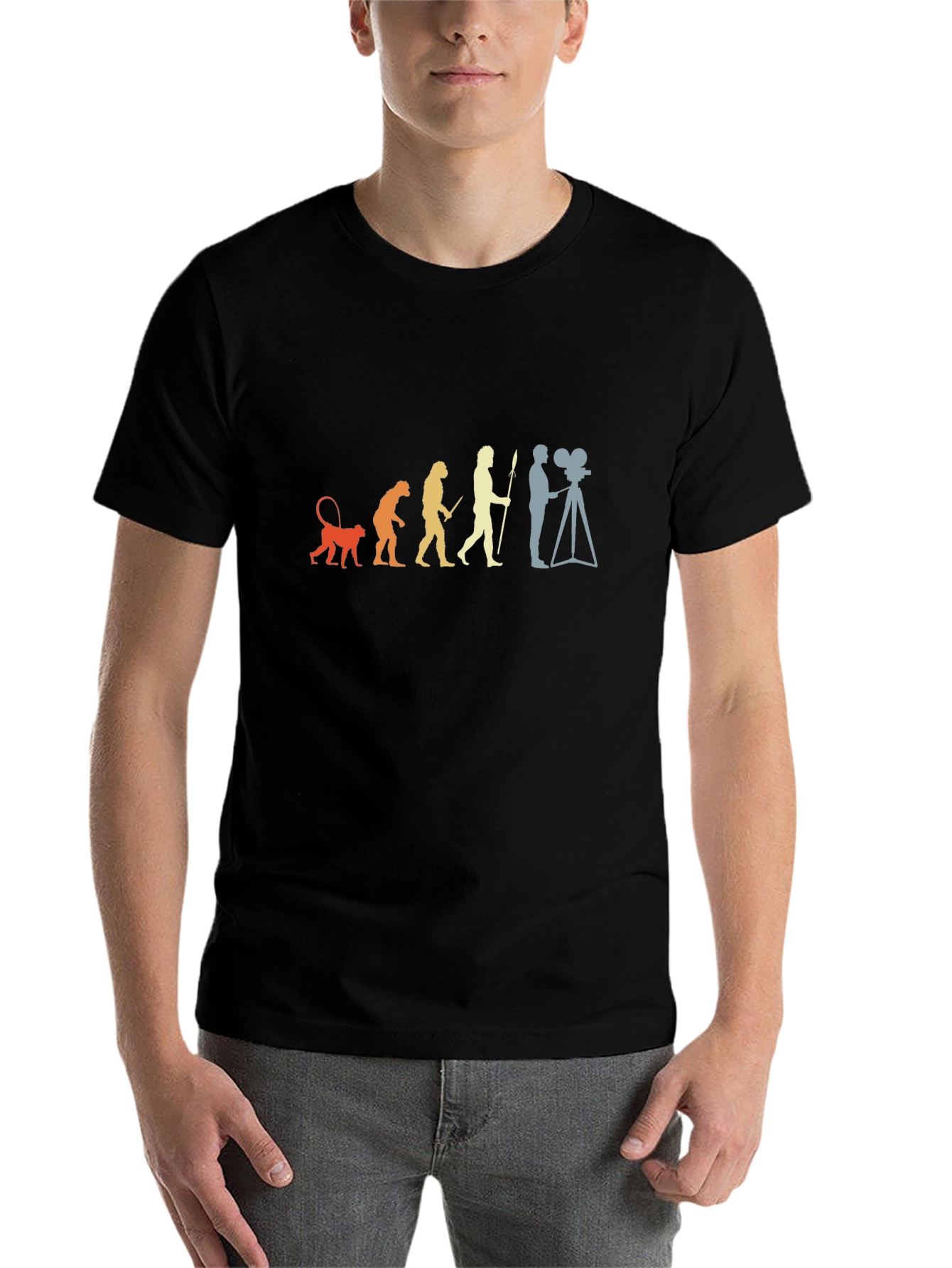 Black Evolution of Film T-Shirt view 7