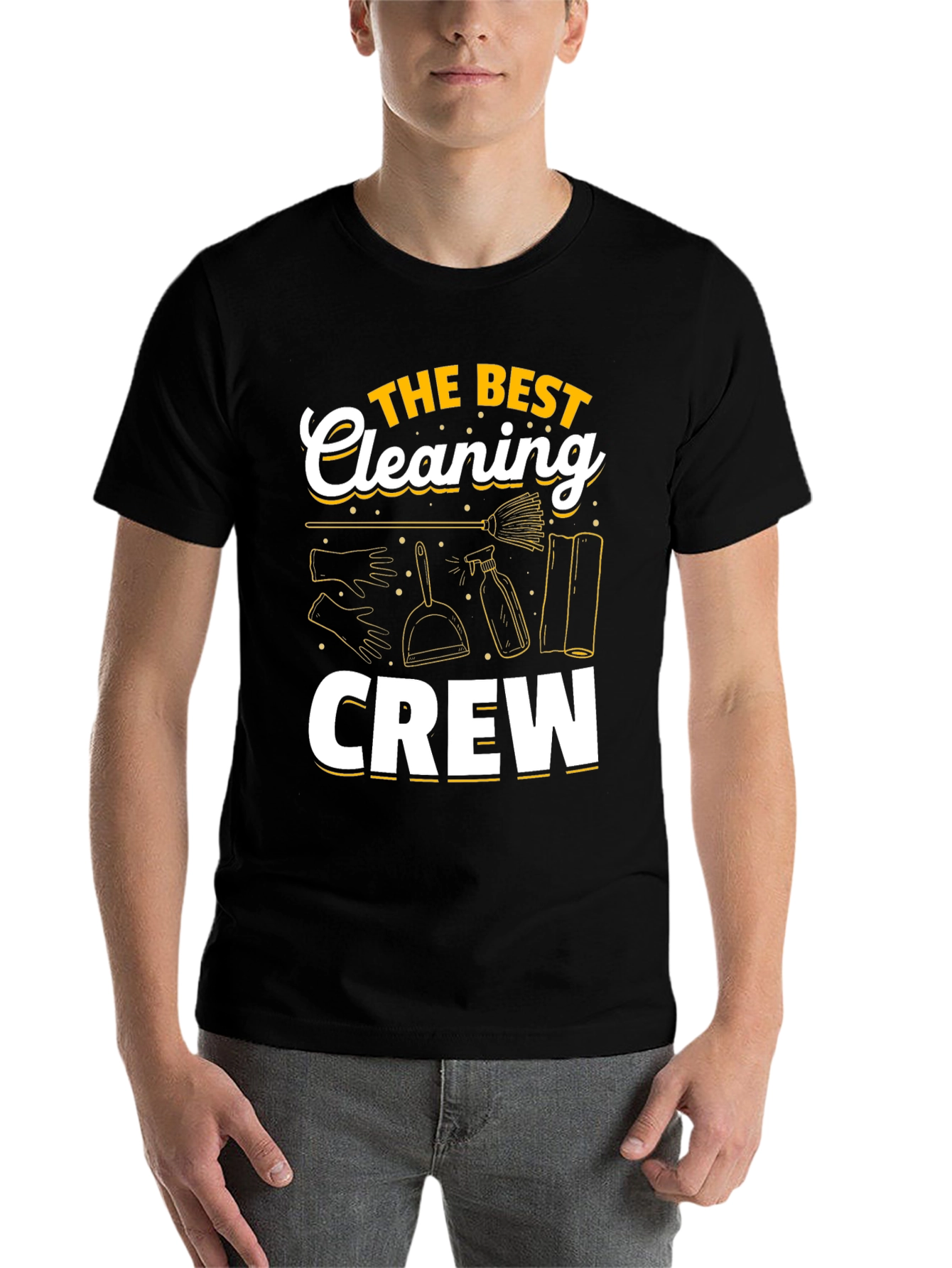 Black The Best Cleaning Crew Graphic T-Shirt view 7