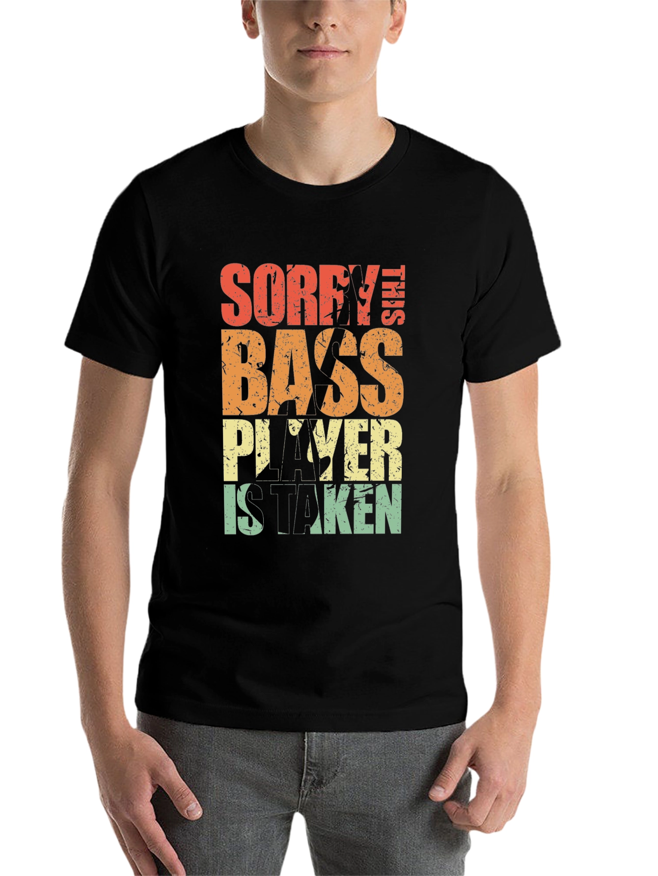 Black Sorry This Bass Player is Taken T-Shirt view 7