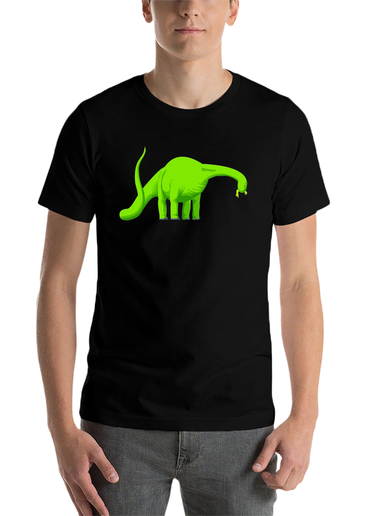 Black Dino T-Shirt - Black - Novelty Design view 7