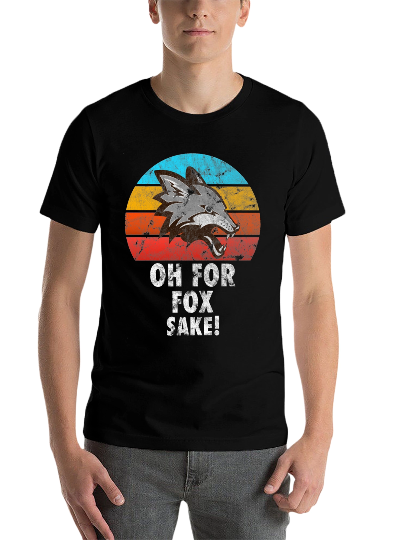 Black Oh For Fox Sake! Graphic Tee view 7