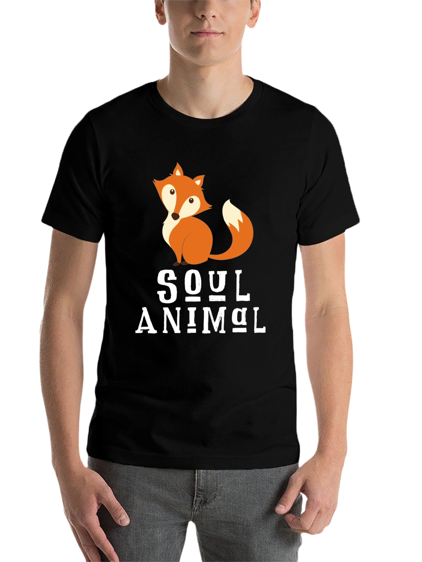 Black Soul Animal Fox Graphic Tee view 7