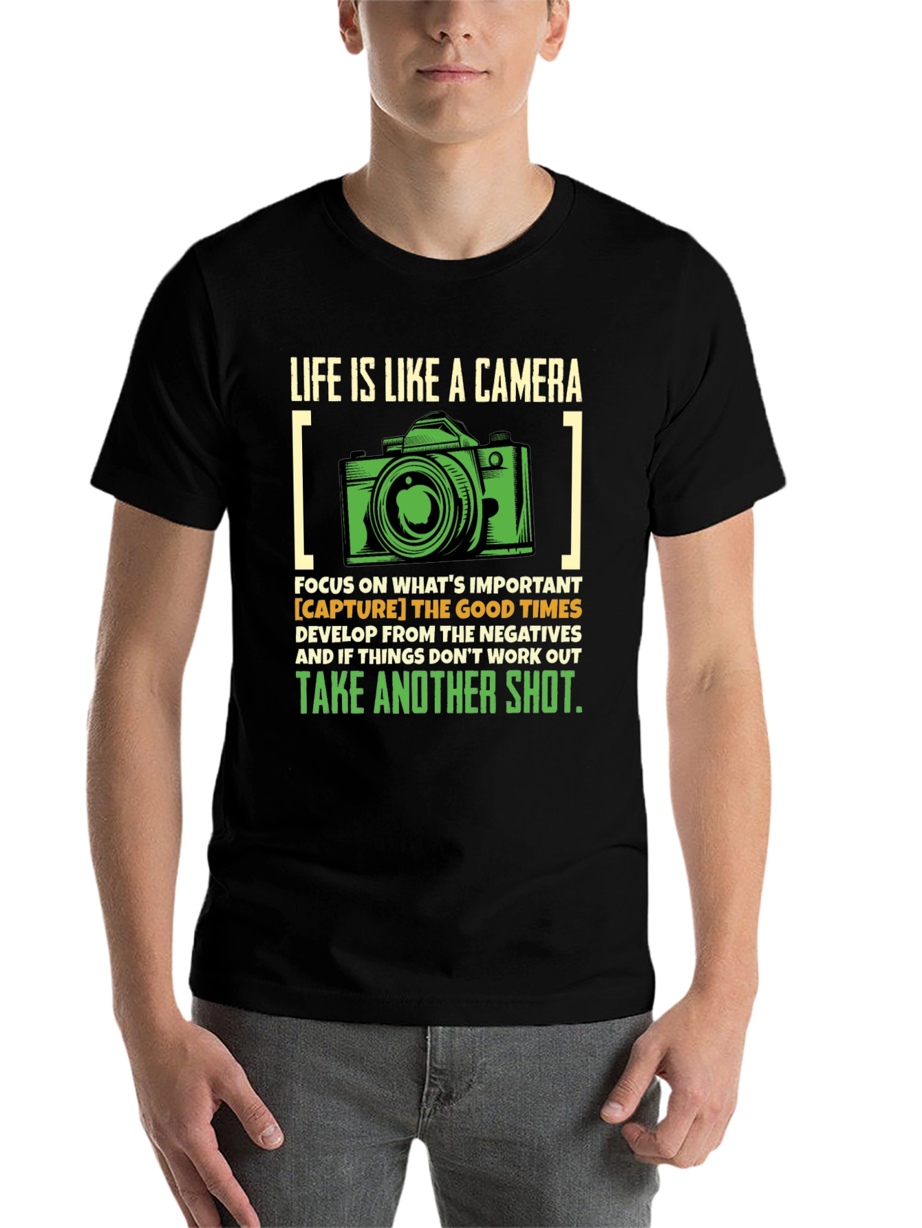 Black Life is Like a Camera Graphic T-Shirt view 7