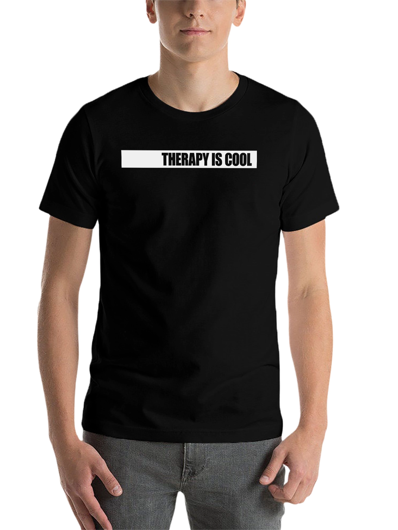 Black Therapy is Cool Graphic T-Shirt view 7