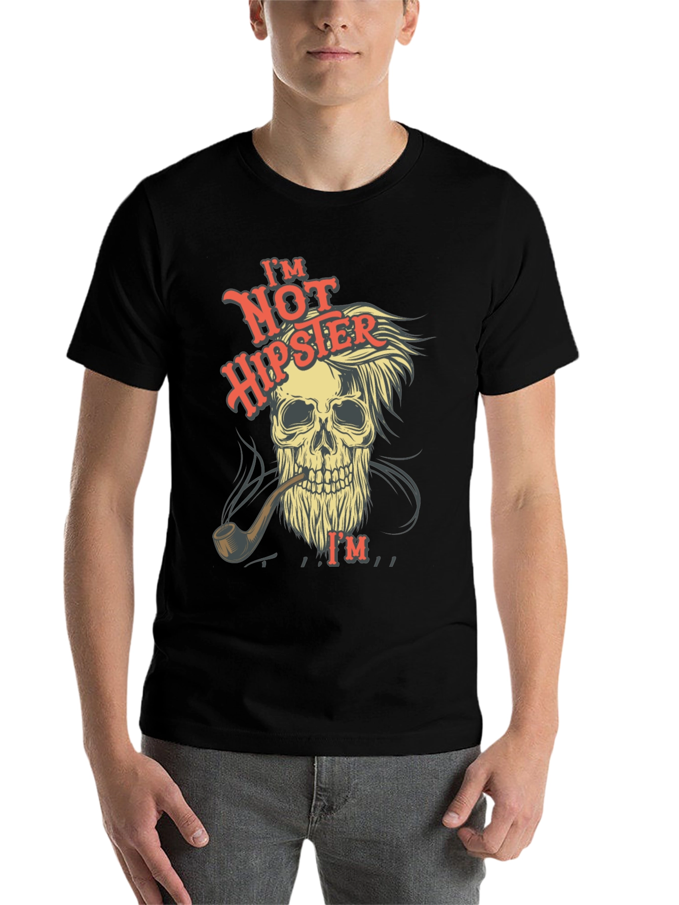 Black Skull T-Shirt - Not Hipster Design view 7