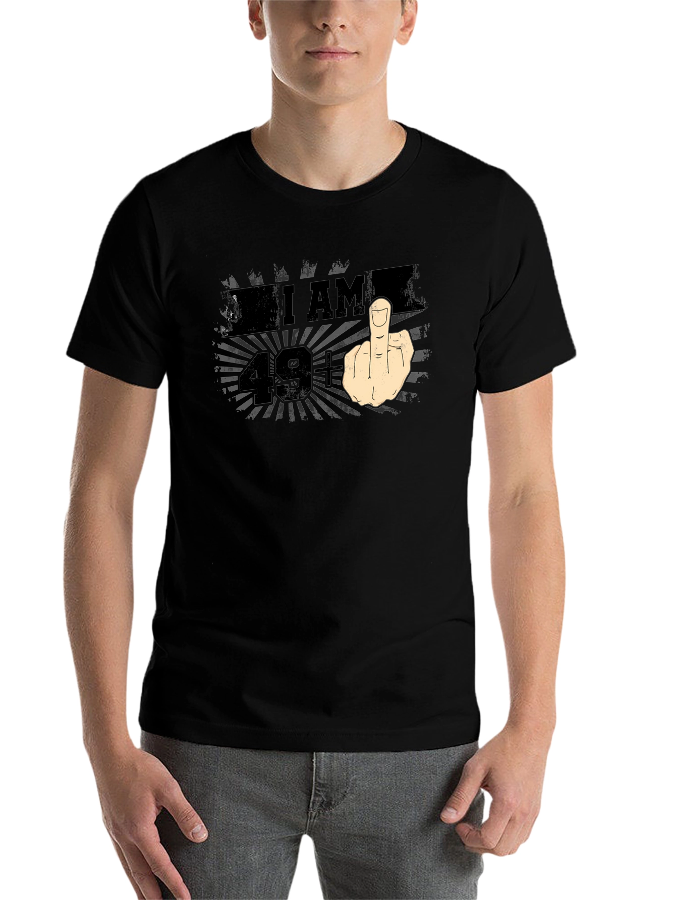 Black I AM 49+ Middle Finger Graphic T-Shirt view 7