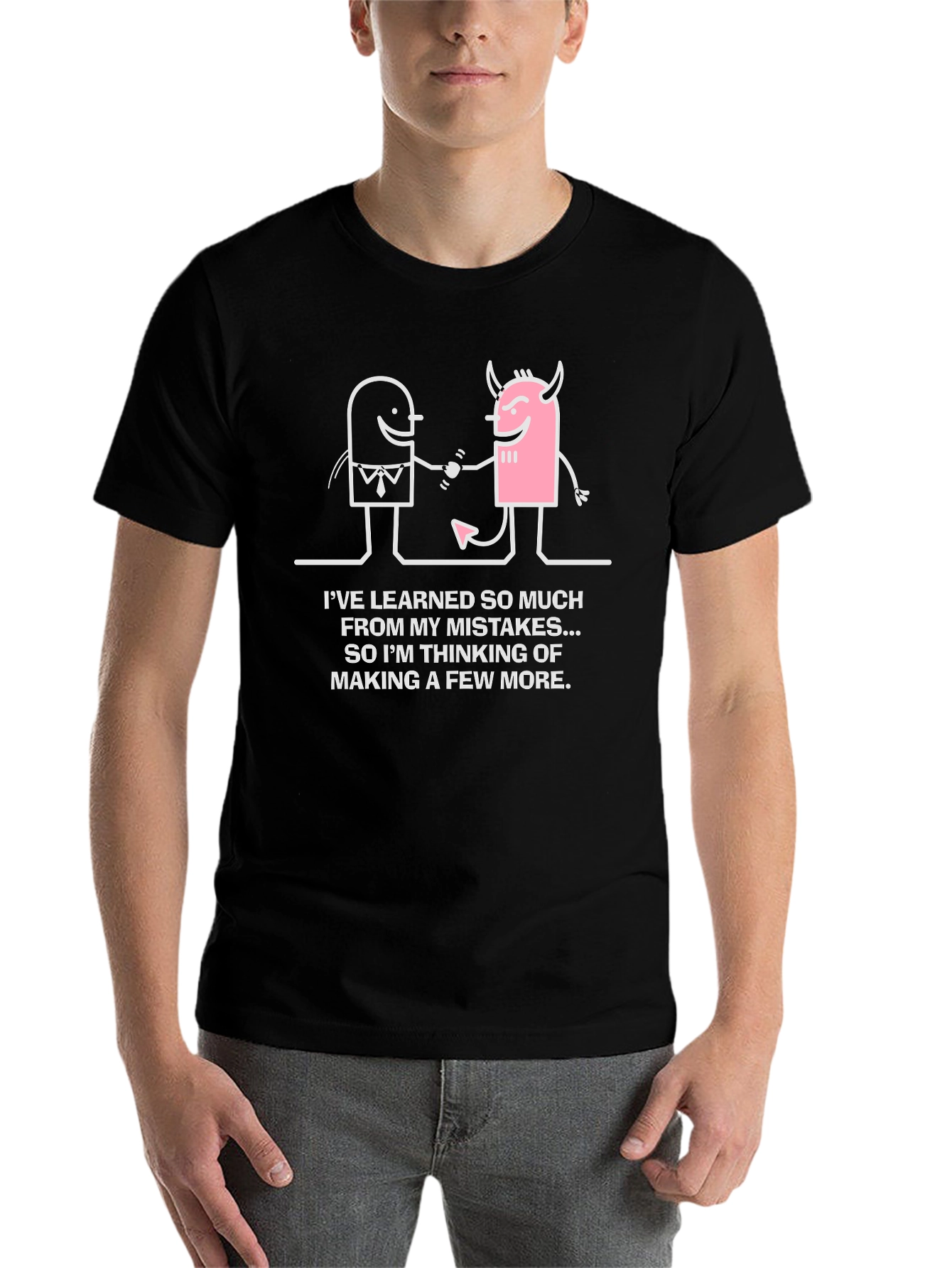 Black Funny Mistake T-Shirt - Learning Humor Tee view 7