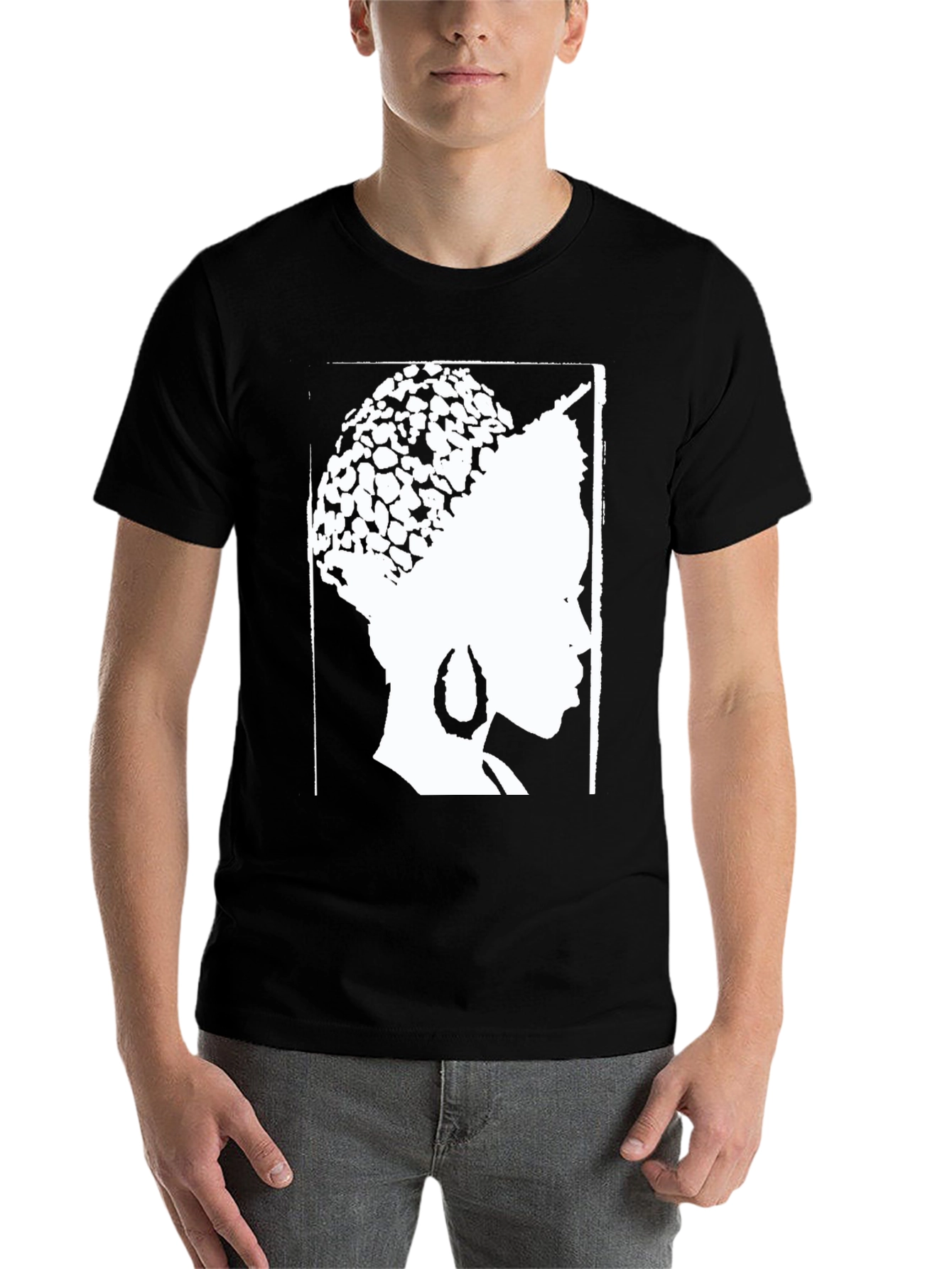Black Afro Queen Graphic Tee - Black Cotton T-Shirt view 7