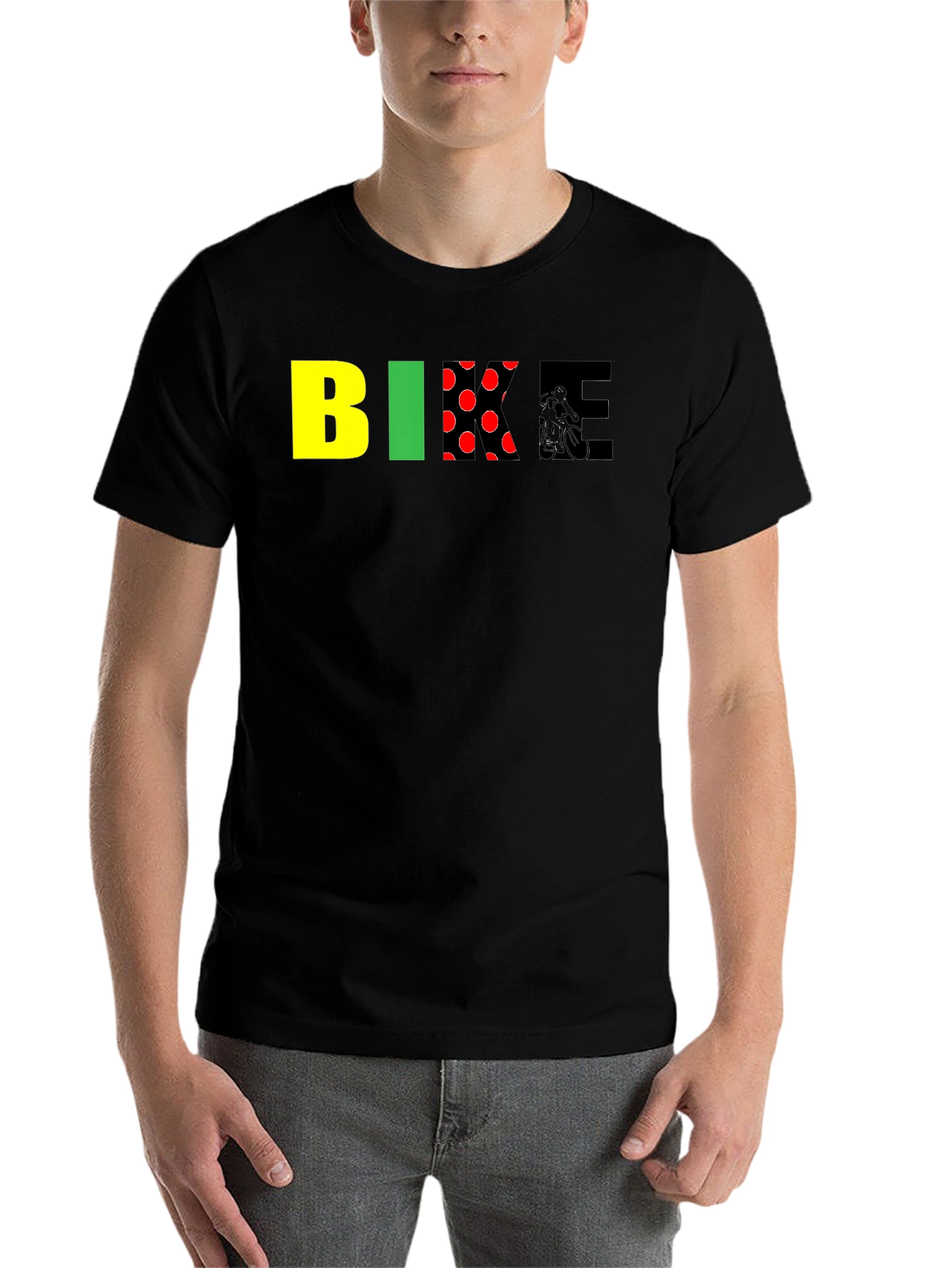 Black Bike Graphic Tee - Black Cotton Blend view 7