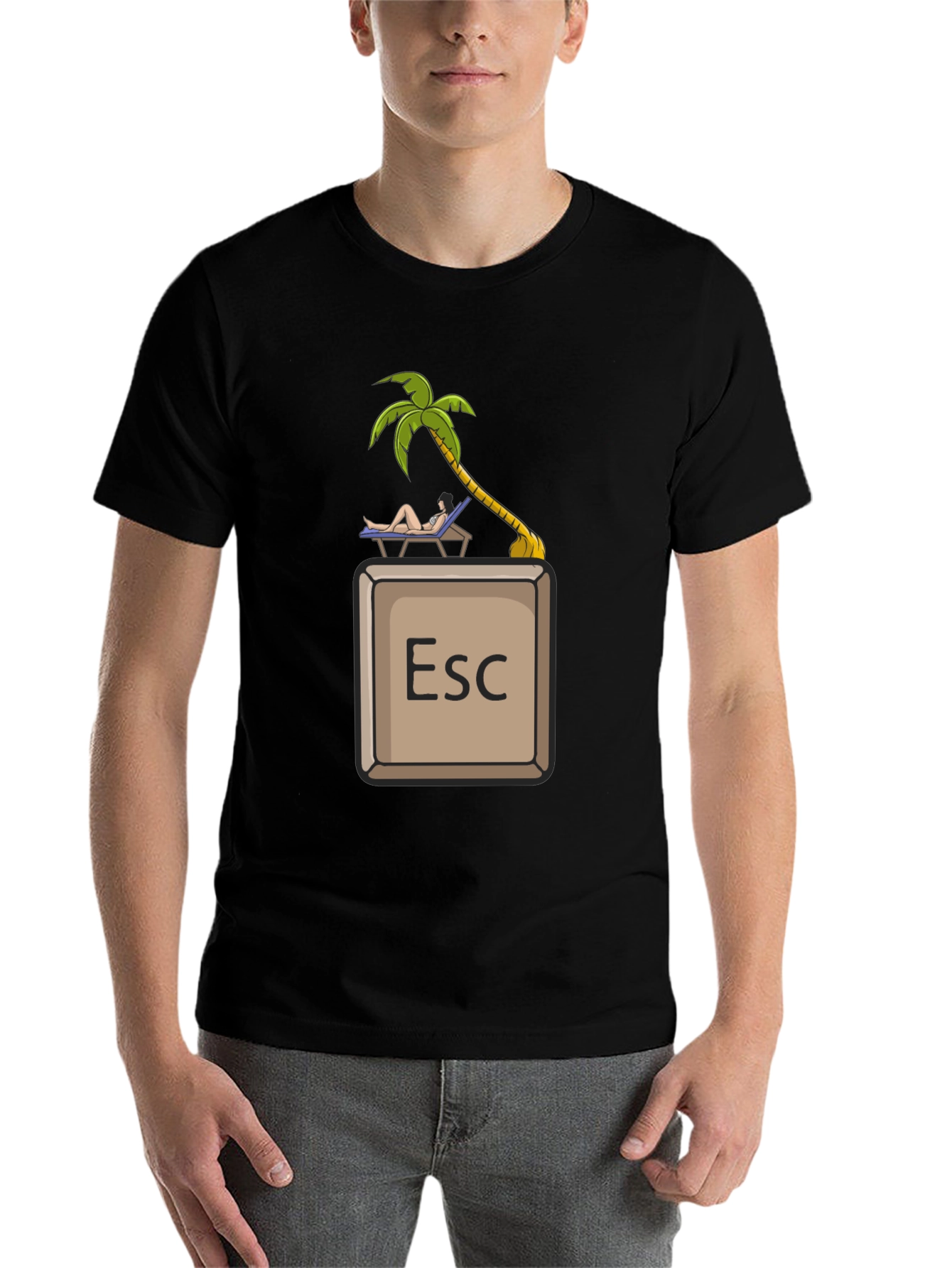 Black Escape Key Vacation T-Shirt - Relax Mode Activated view 7