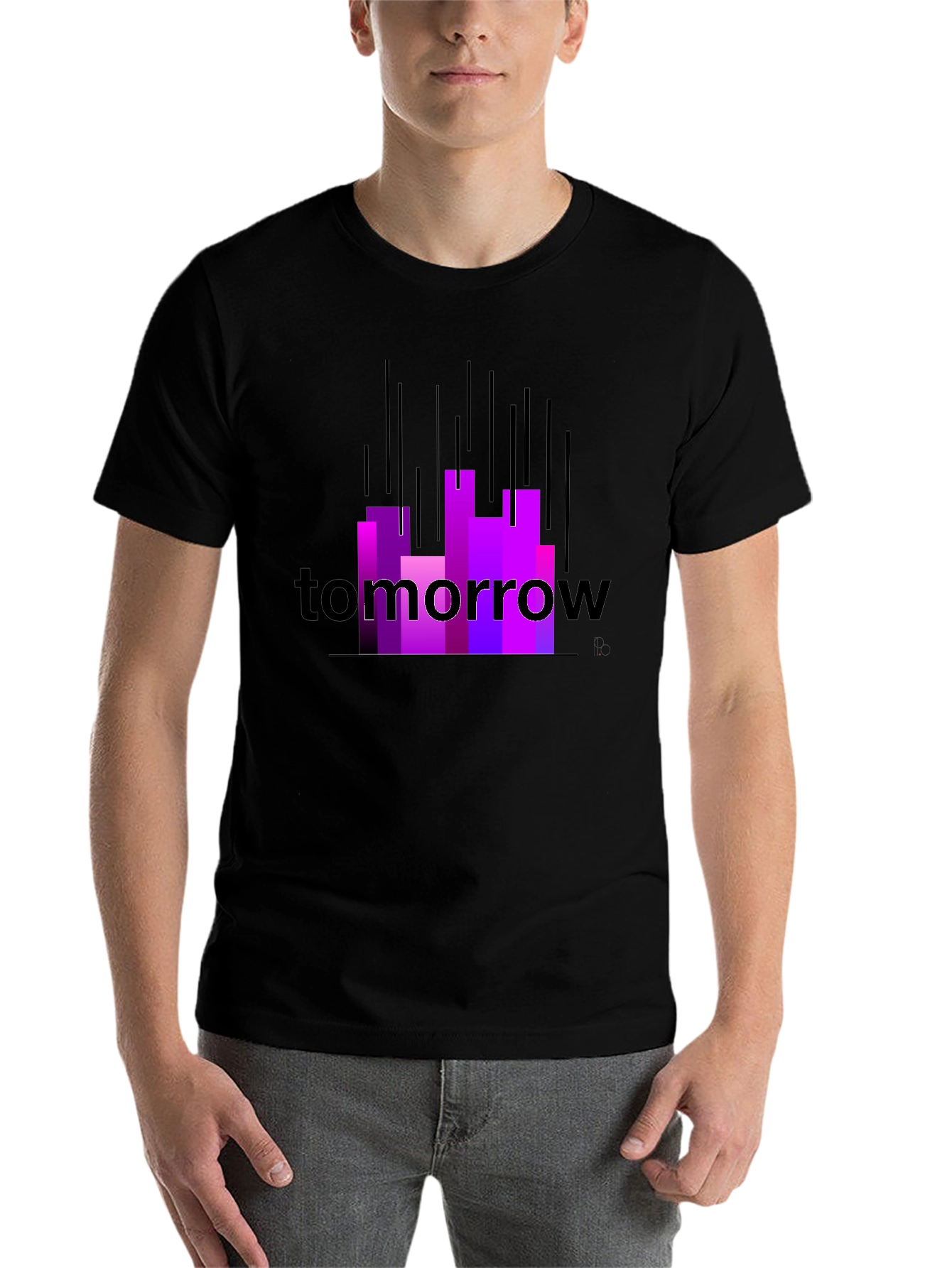 Black Tomorrow Graphic Tee - Modern Cityscape Design view 7