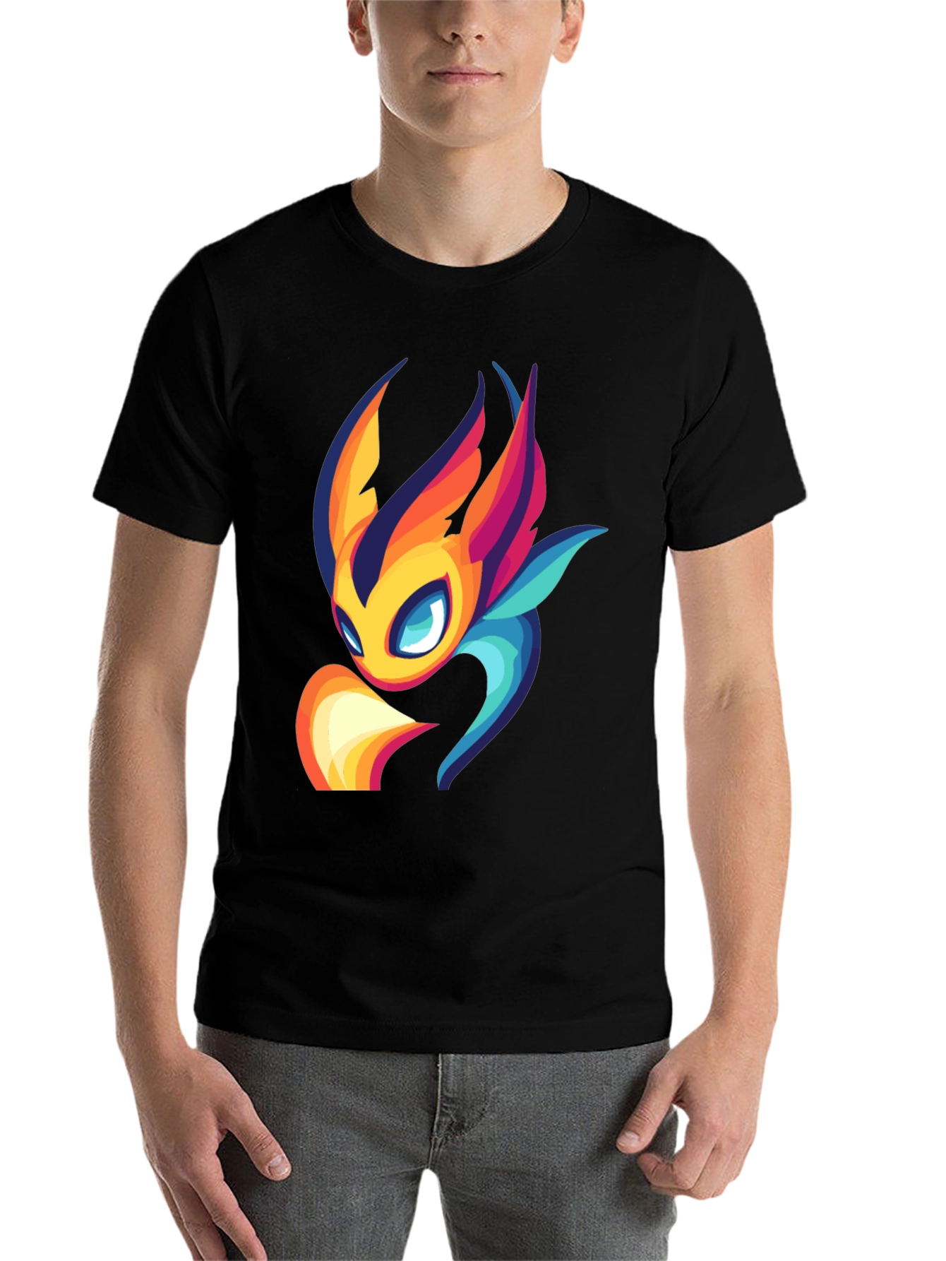 Black Vibrant Graphic Tee - Ori Spirit Design view 7