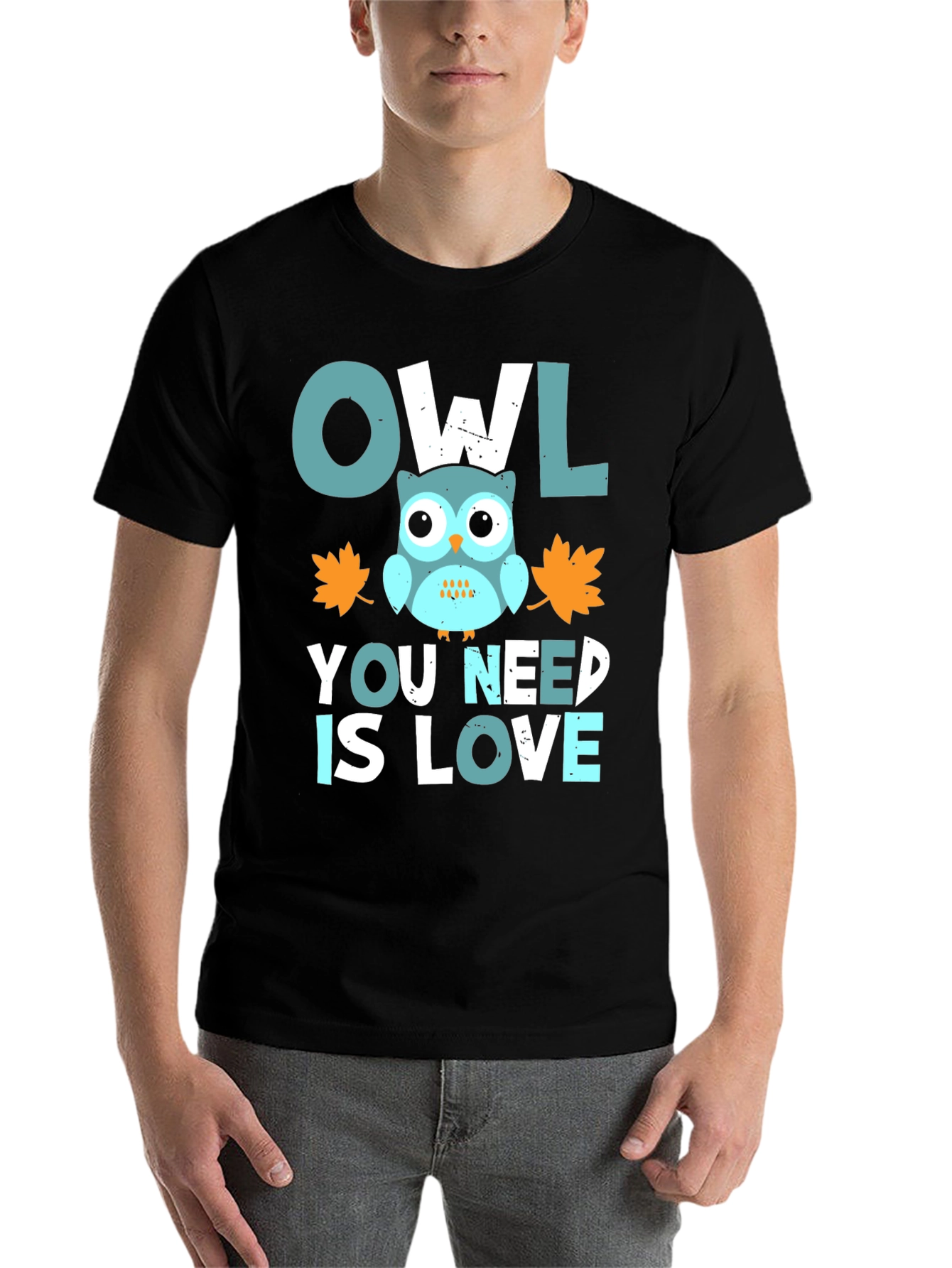 Black Owl You Need Is Love Graphic Tee view 7