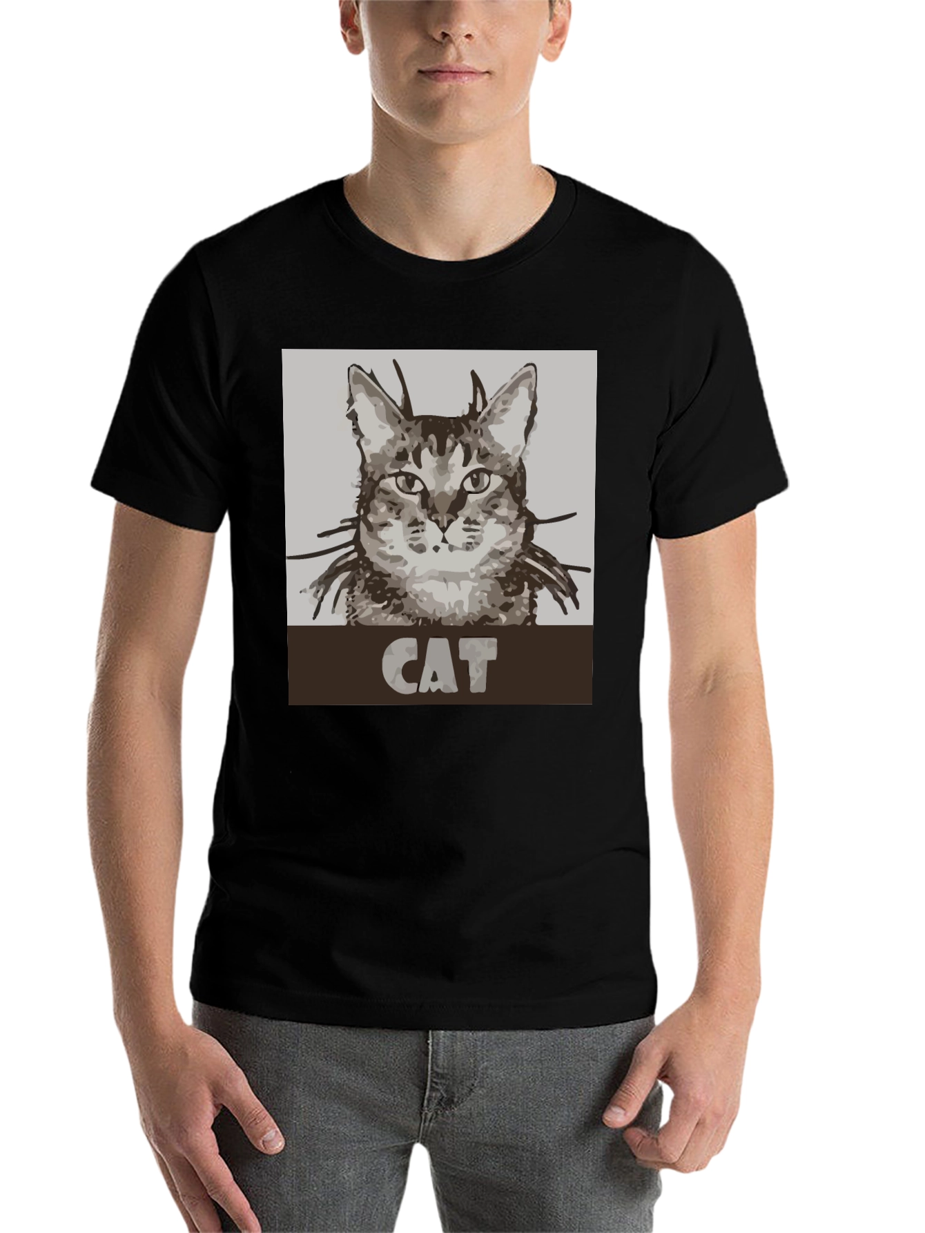 Black Cat Graphic Tee - Unisex Black T-Shirt view 7