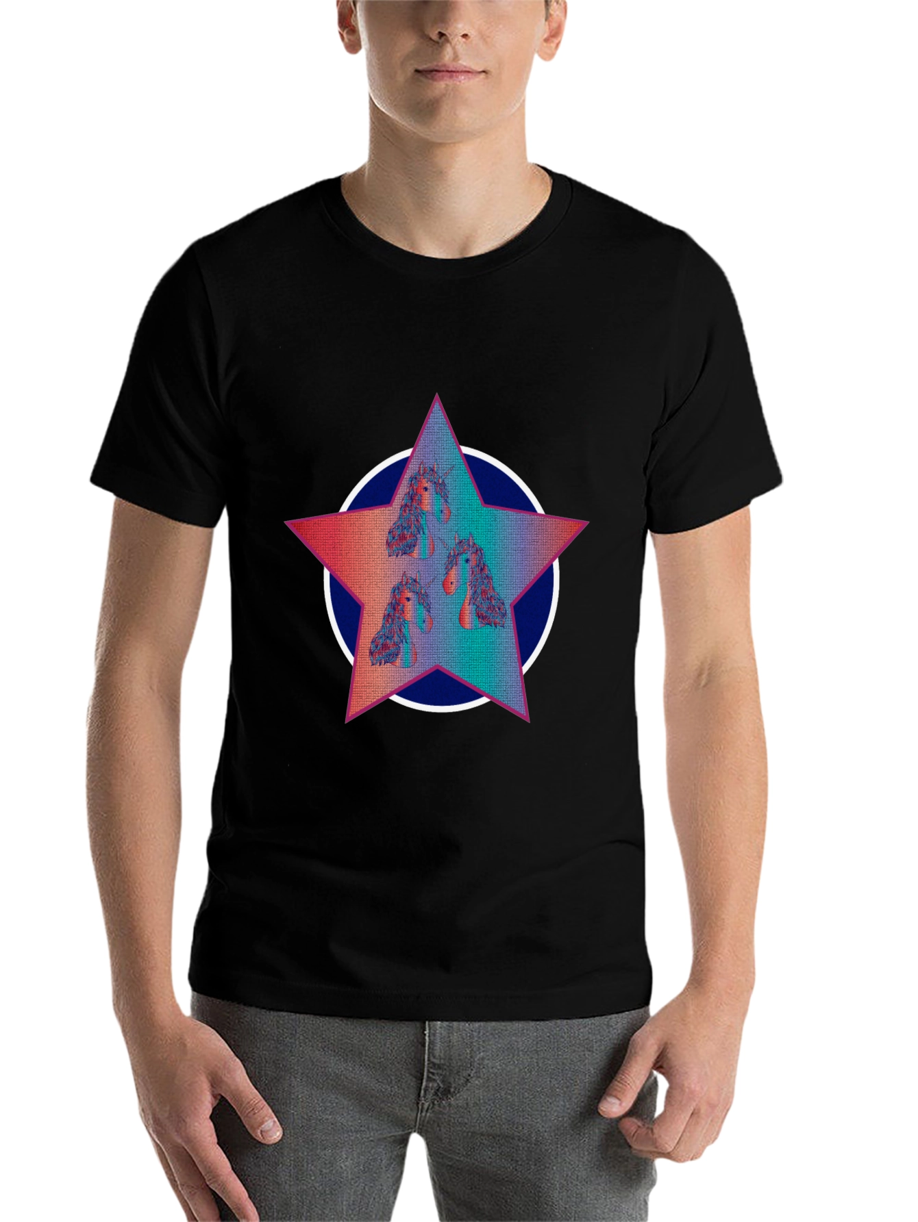 Black Unicorn Star Graphic Tee - Black view 7