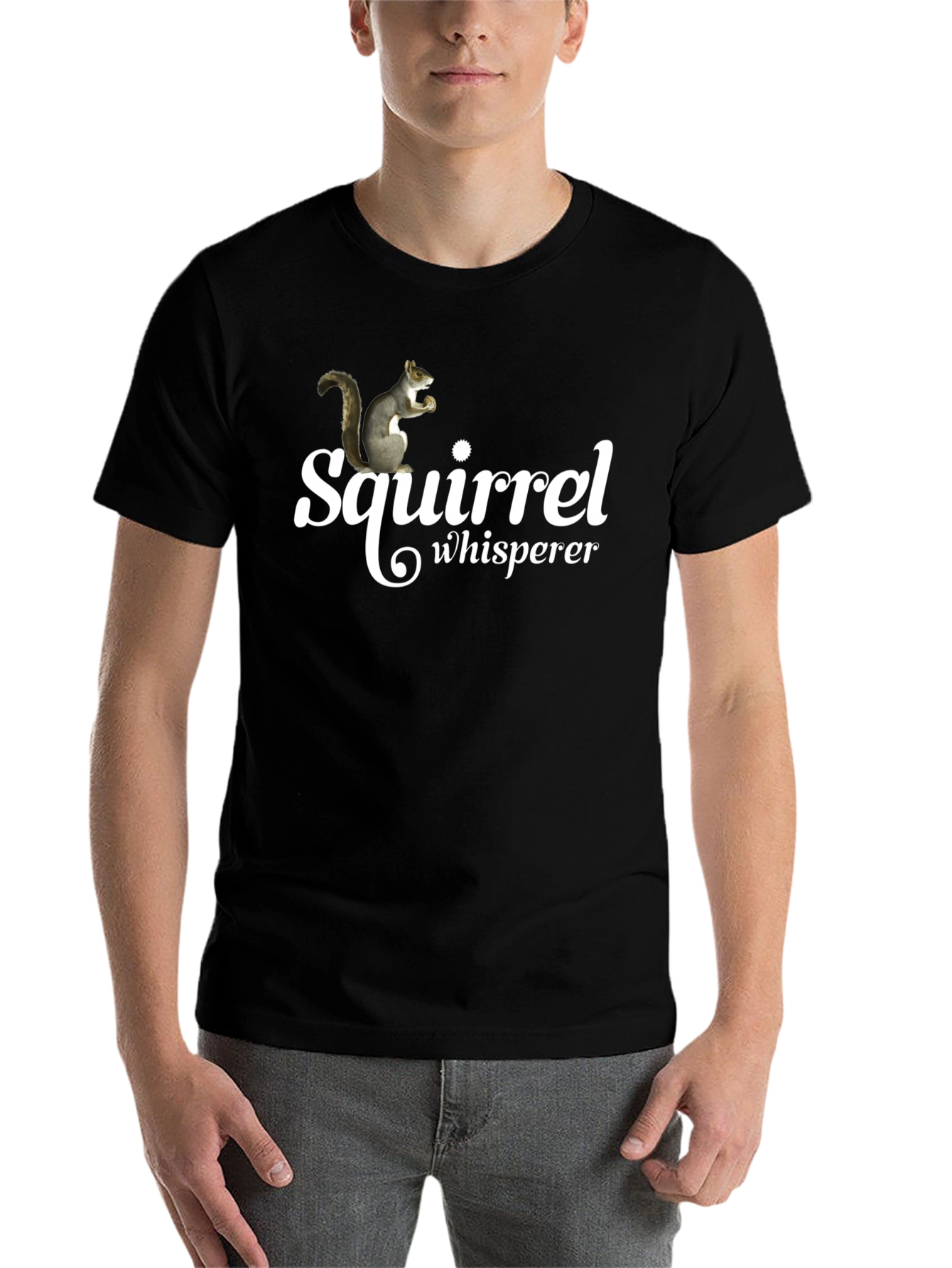 Black Squirrel Whisperer Graphic T-Shirt - Black view 7