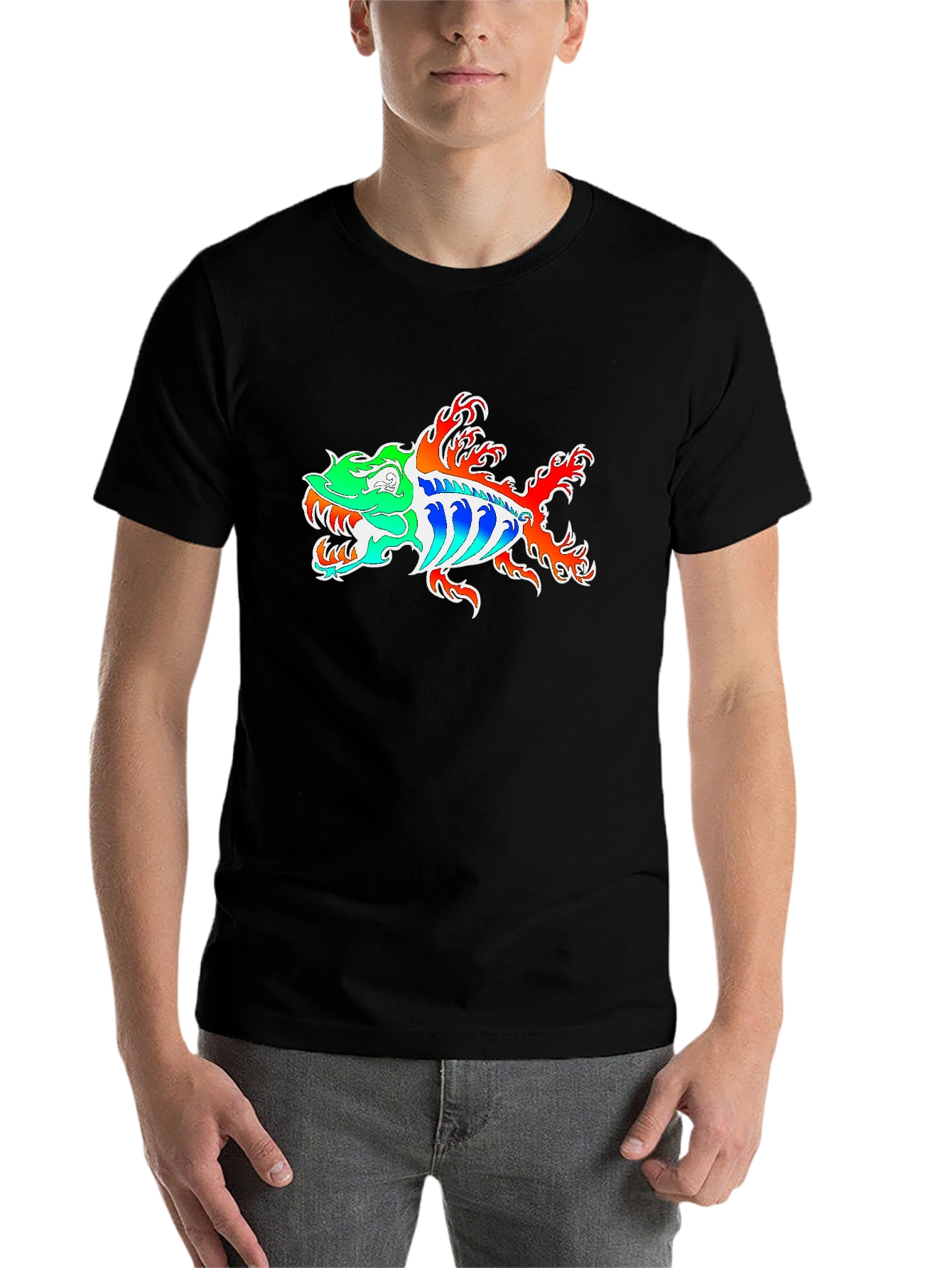 Black Fish Graphic Tee - Black Cotton Blend view 7
