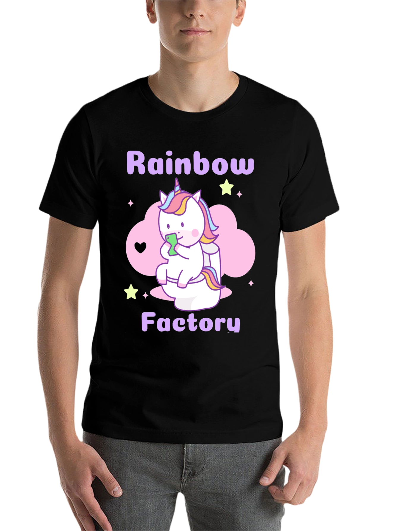 Black Rainbow Factory Unicorn T-Shirt view 7
