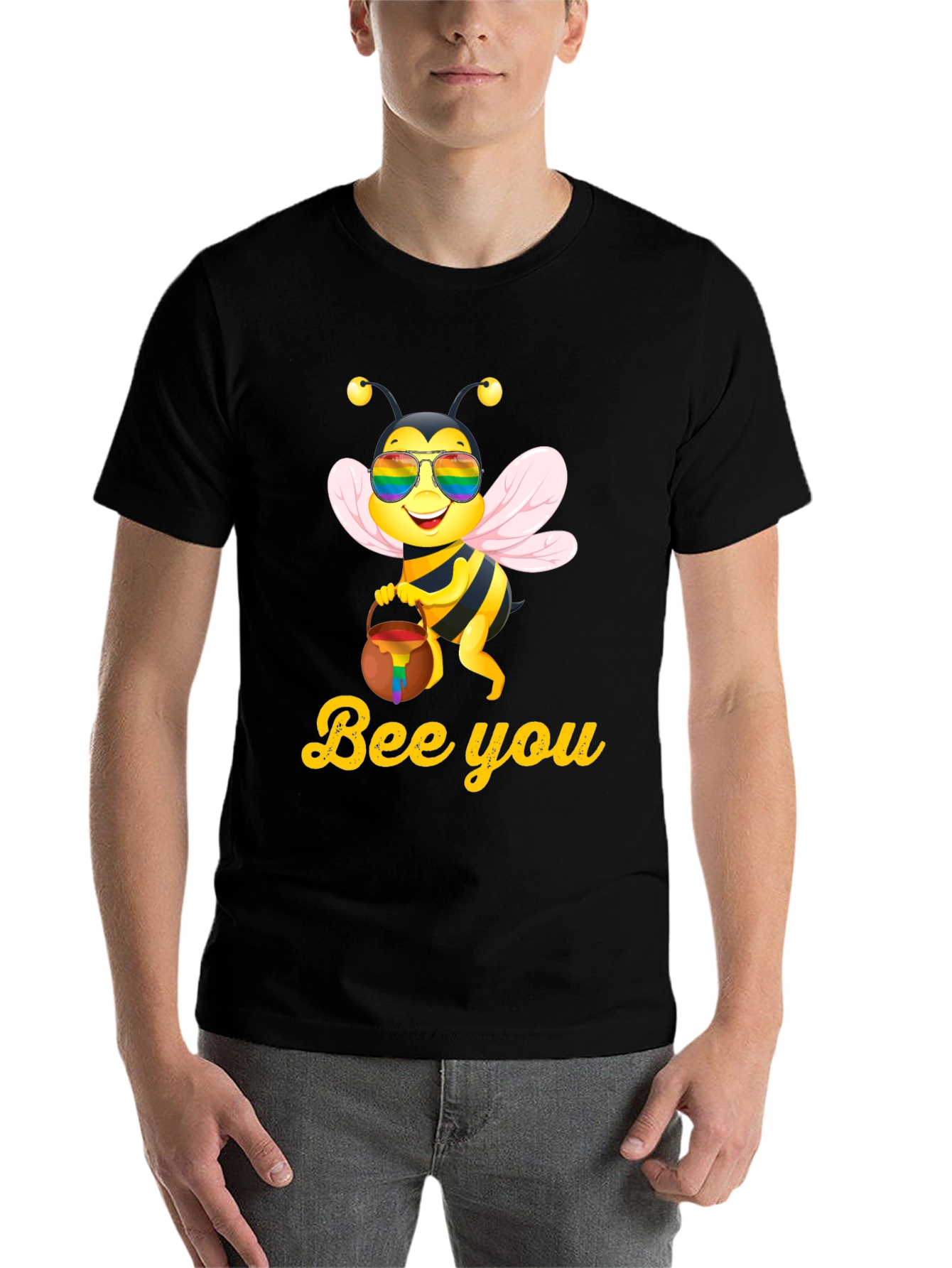 Black Bee You Pride T-Shirt - LGBTQ+ Support view 7