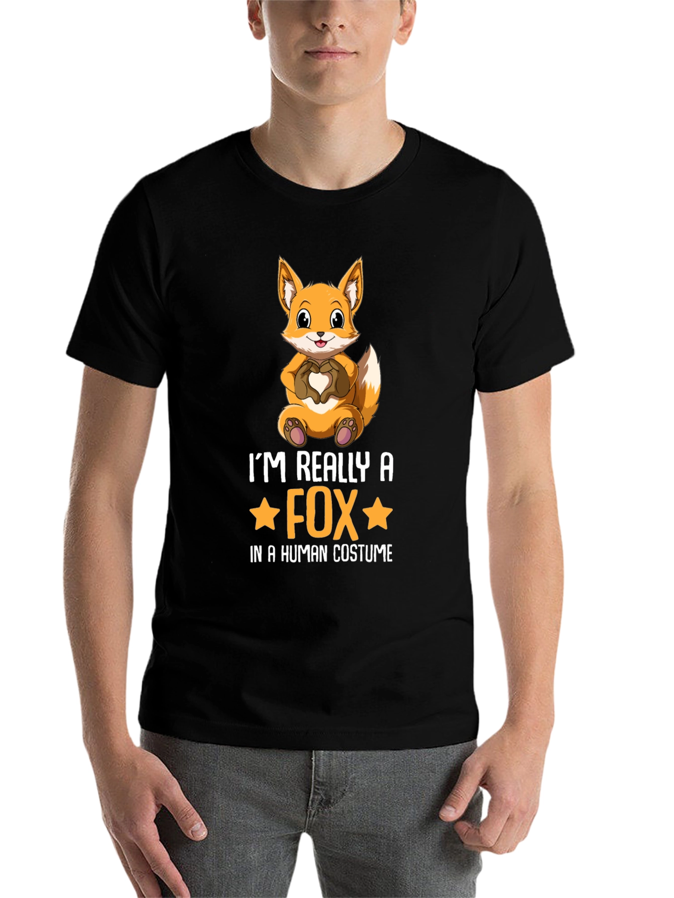 Black I'm Really a Fox T-Shirt view 7