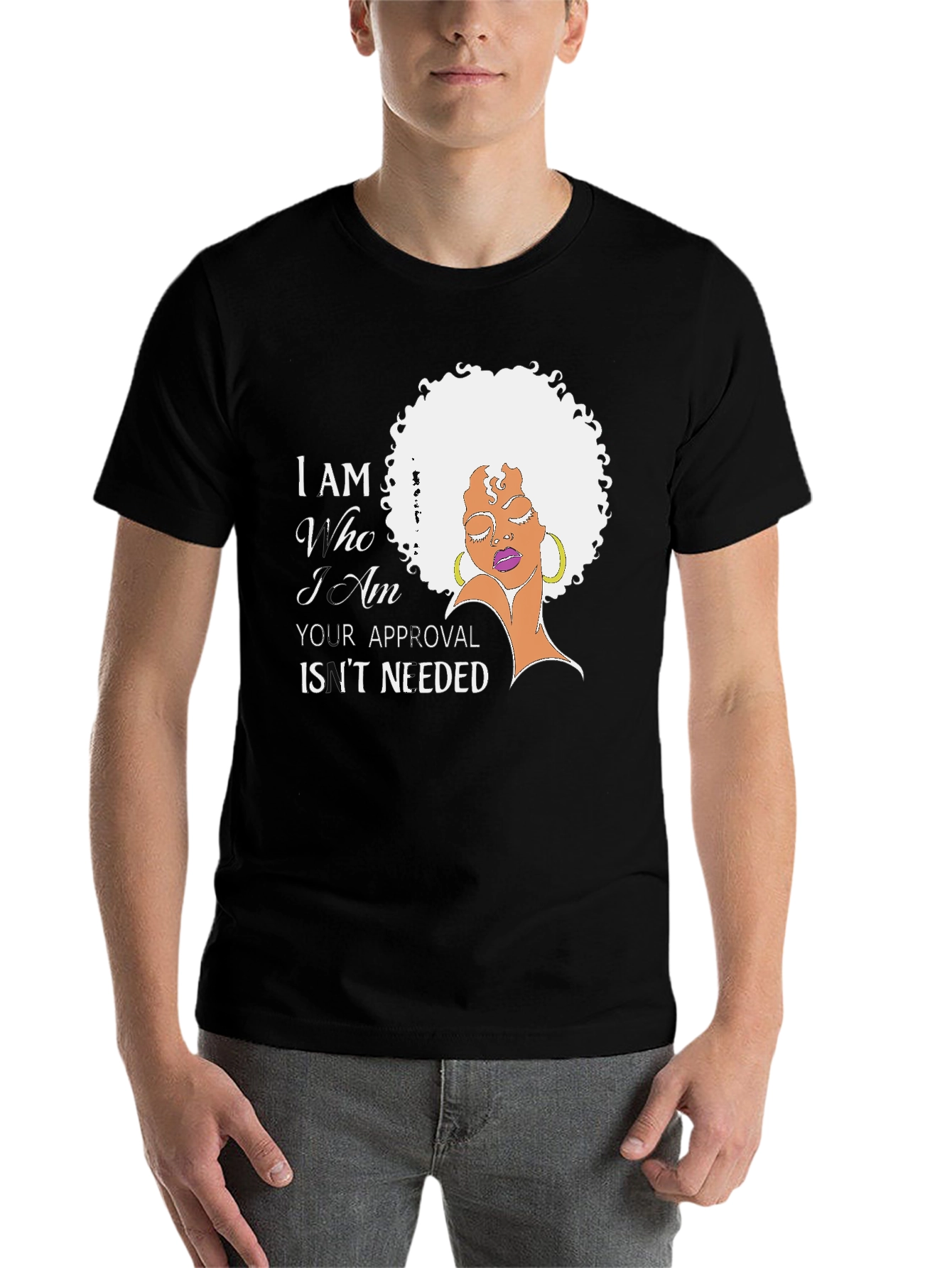 Black Empowered Woman Graphic Tee - "I Am Who I Am" view 7
