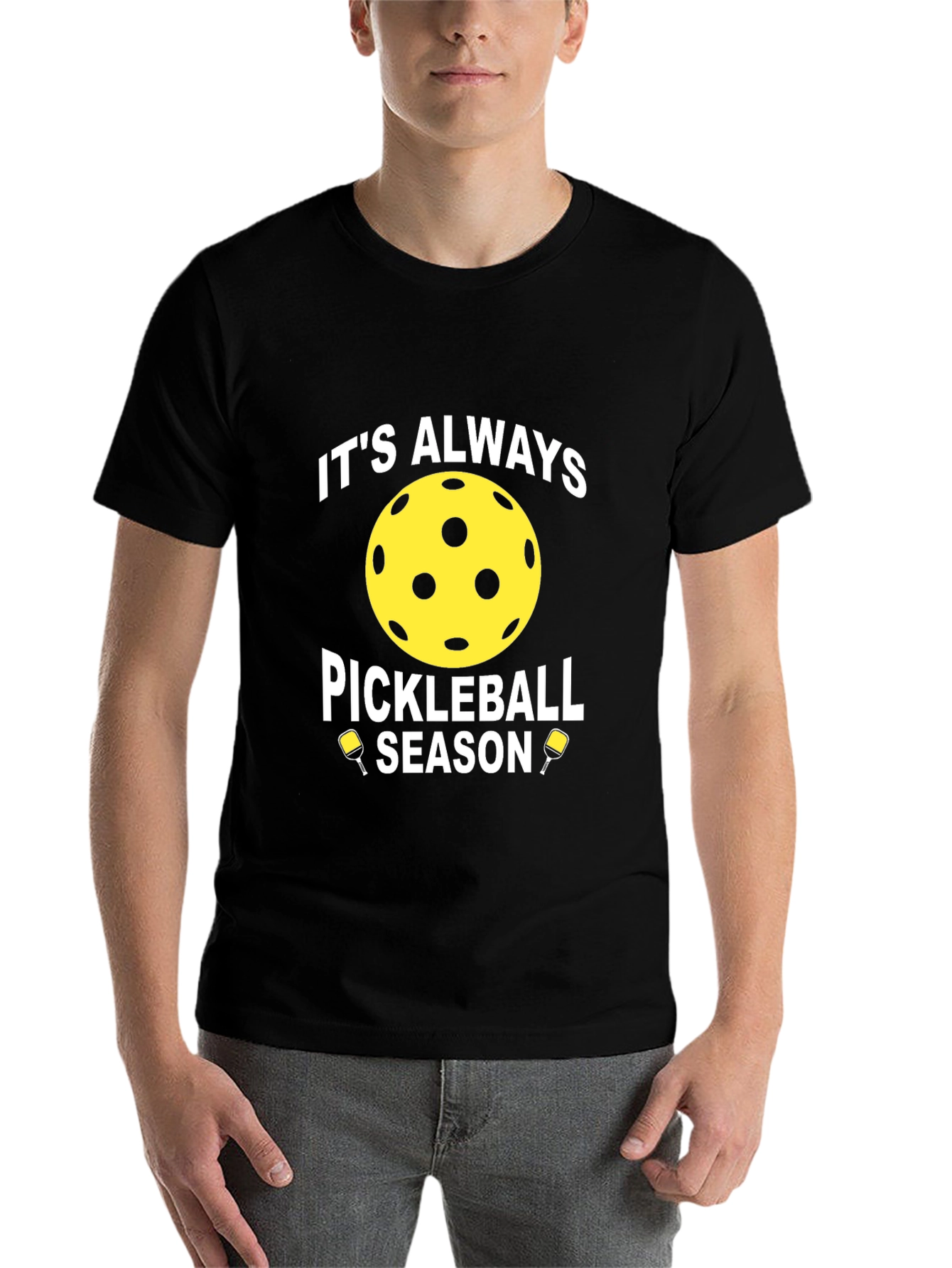 Black It's Always Pickleball Season T-Shirt view 7