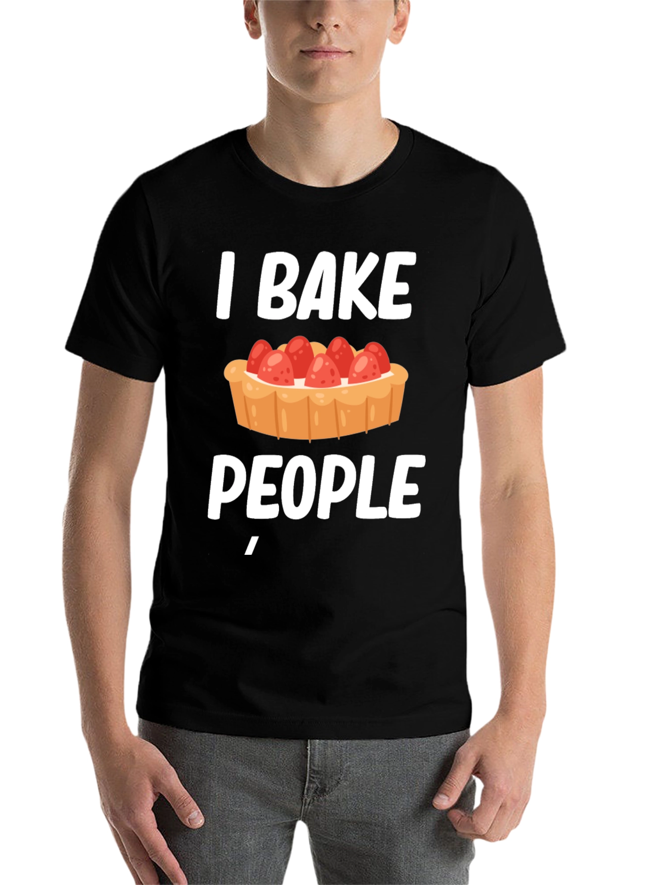 Black I Bake People Funny T-Shirt  view 7