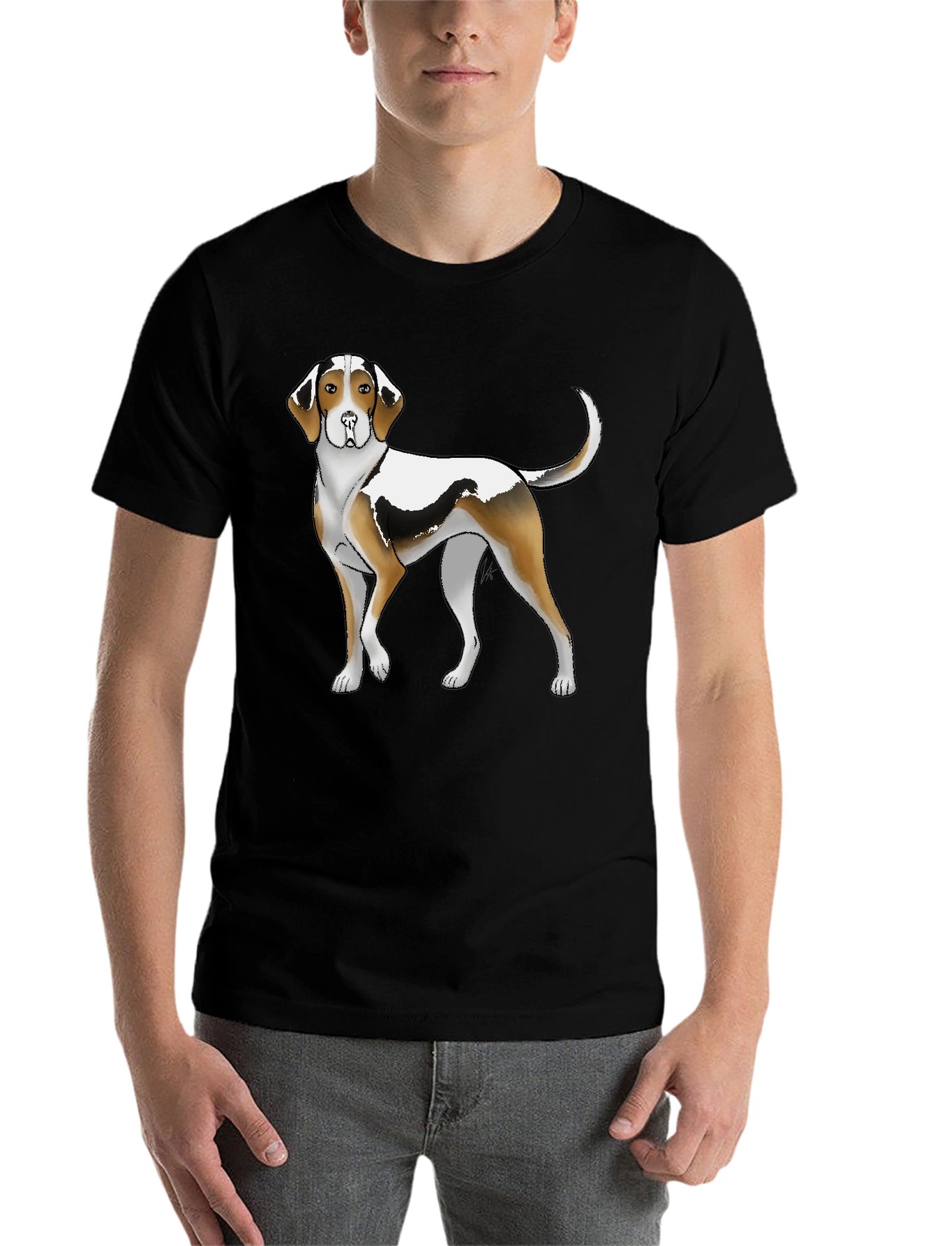 Black Hound Dog Graphic Tee - Men's Black T-Shirt view 7