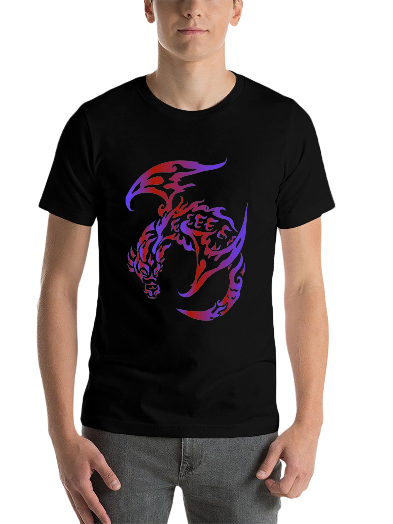 Black Dragon Graphic Black T-Shirt - Bold & Unique Design view 7