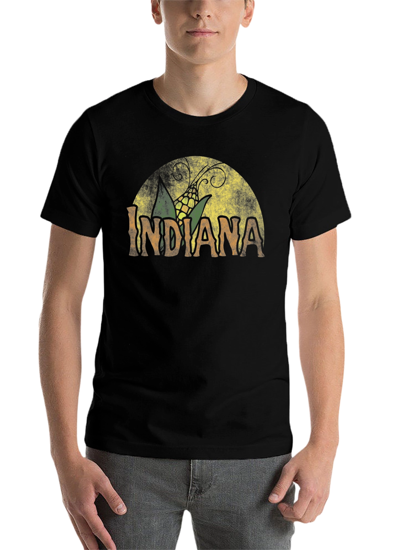 Black Indiana Corn Graphic Tee - Black Cotton T-Shirt view 7
