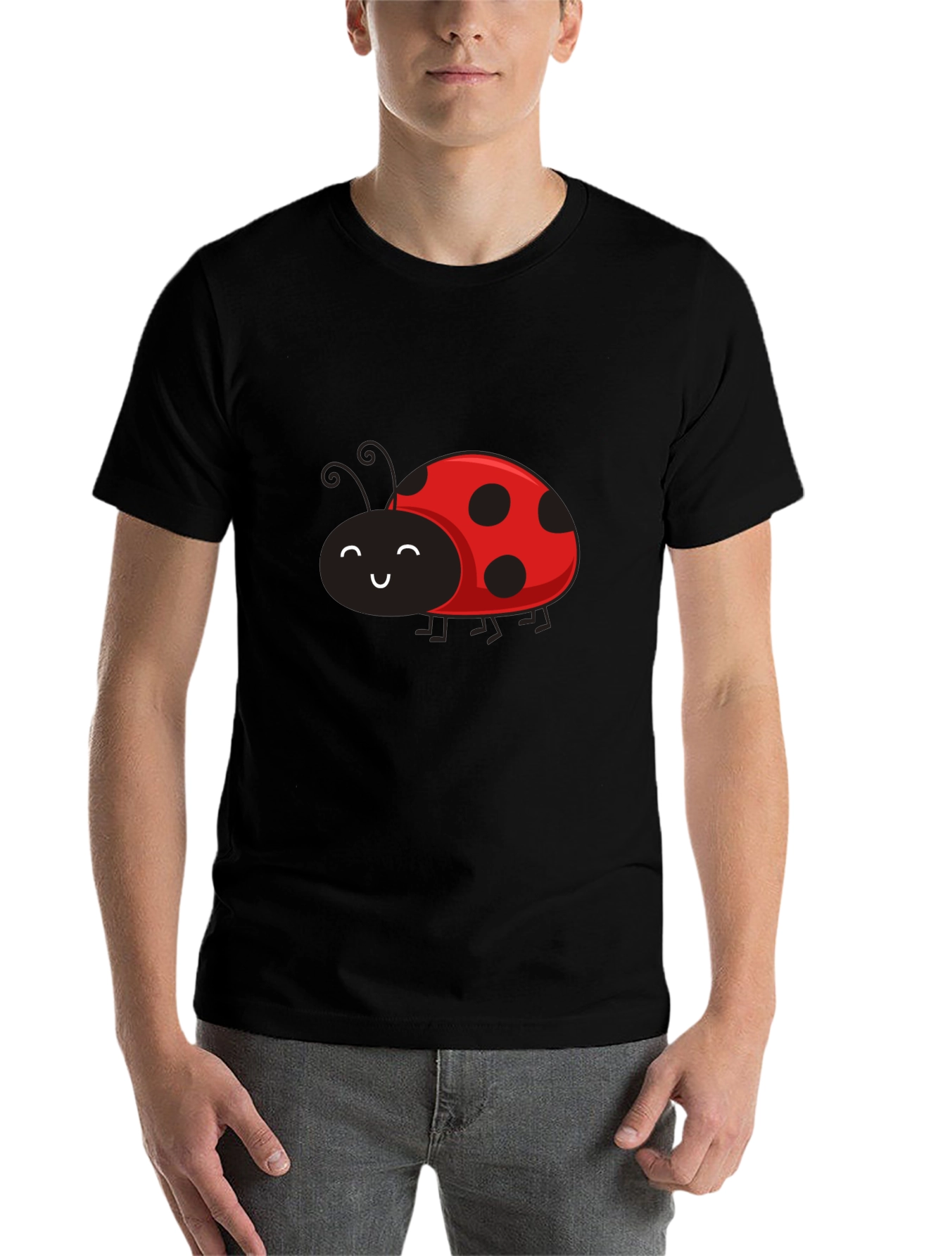 Black Ladybug Graphic Tee - Soft Cotton Blend view 7