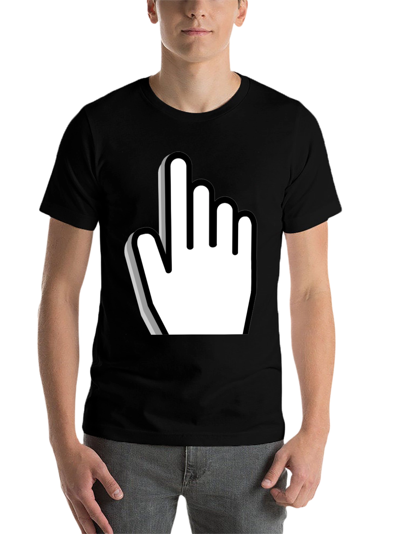 Black Pointer Graphic Tee - Novelty Design view 7