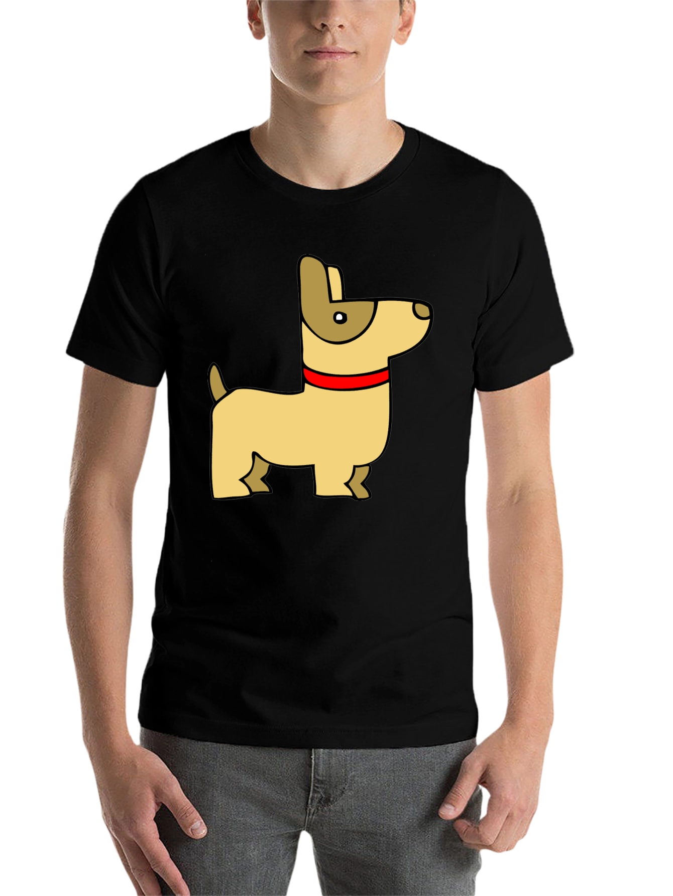 Black Cartoon Dog T-Shirt view 7