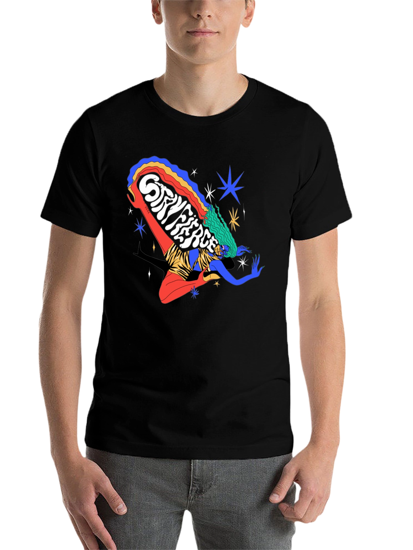 Black Stay Fierce Graphic Tee - Bold & Unique Design view 7