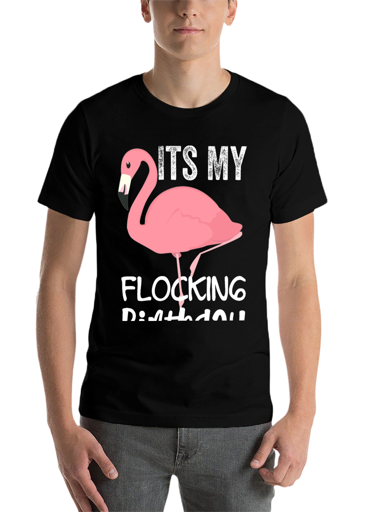 Black It's My Flocking Birthday T-Shirt view 7