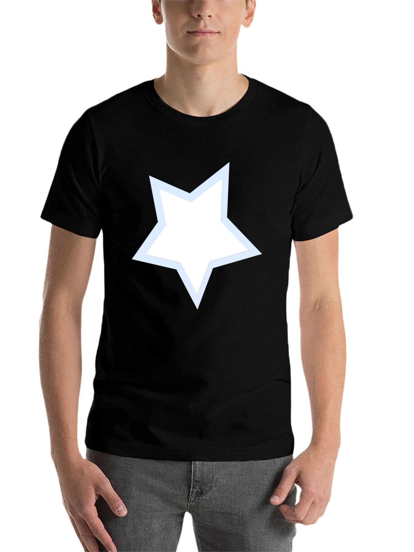Black Star Graphic Men's Black T-Shirt view 7