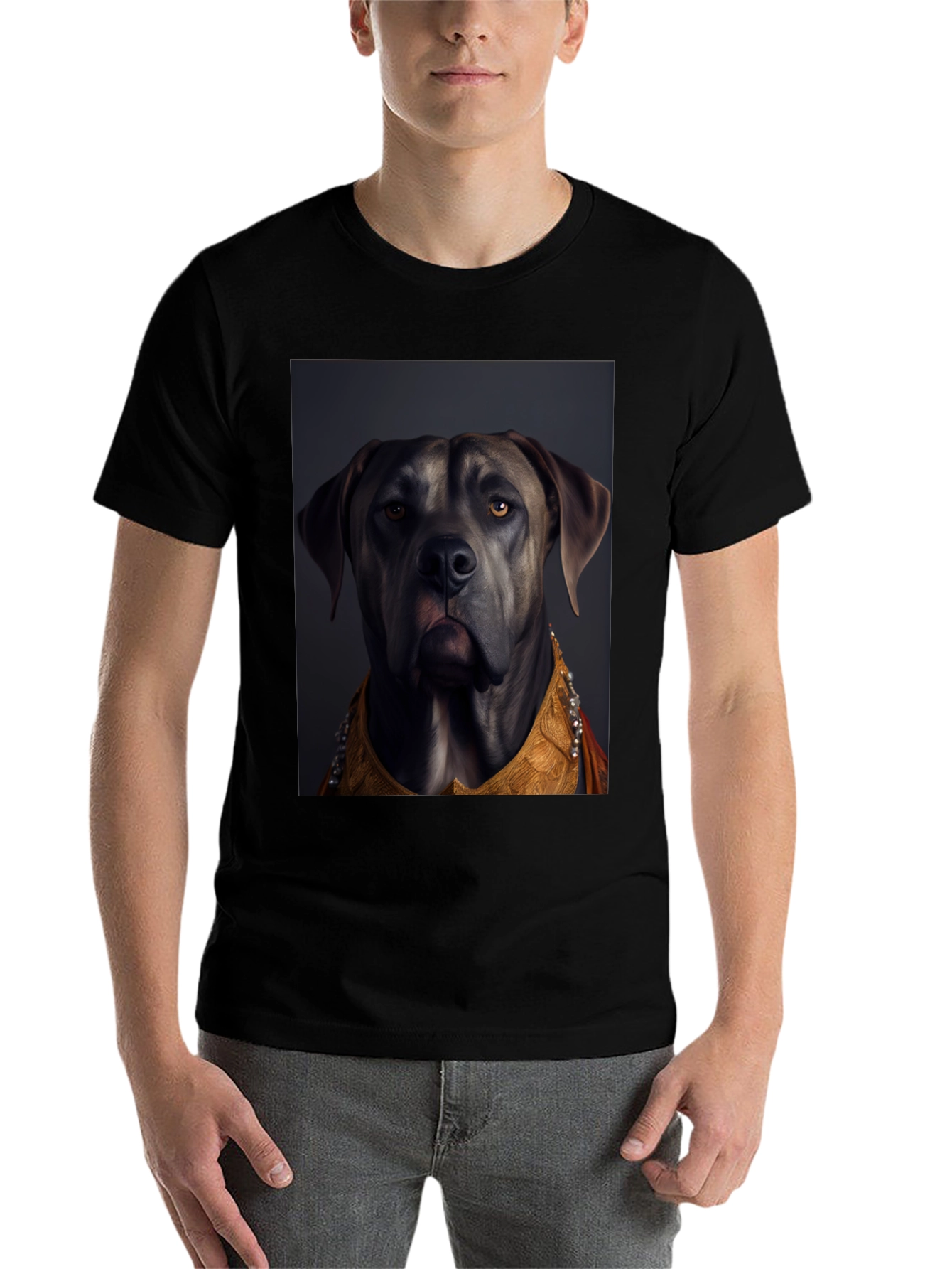 Black Dog Portrait Graphic Tee - Stylish Canine Art view 7