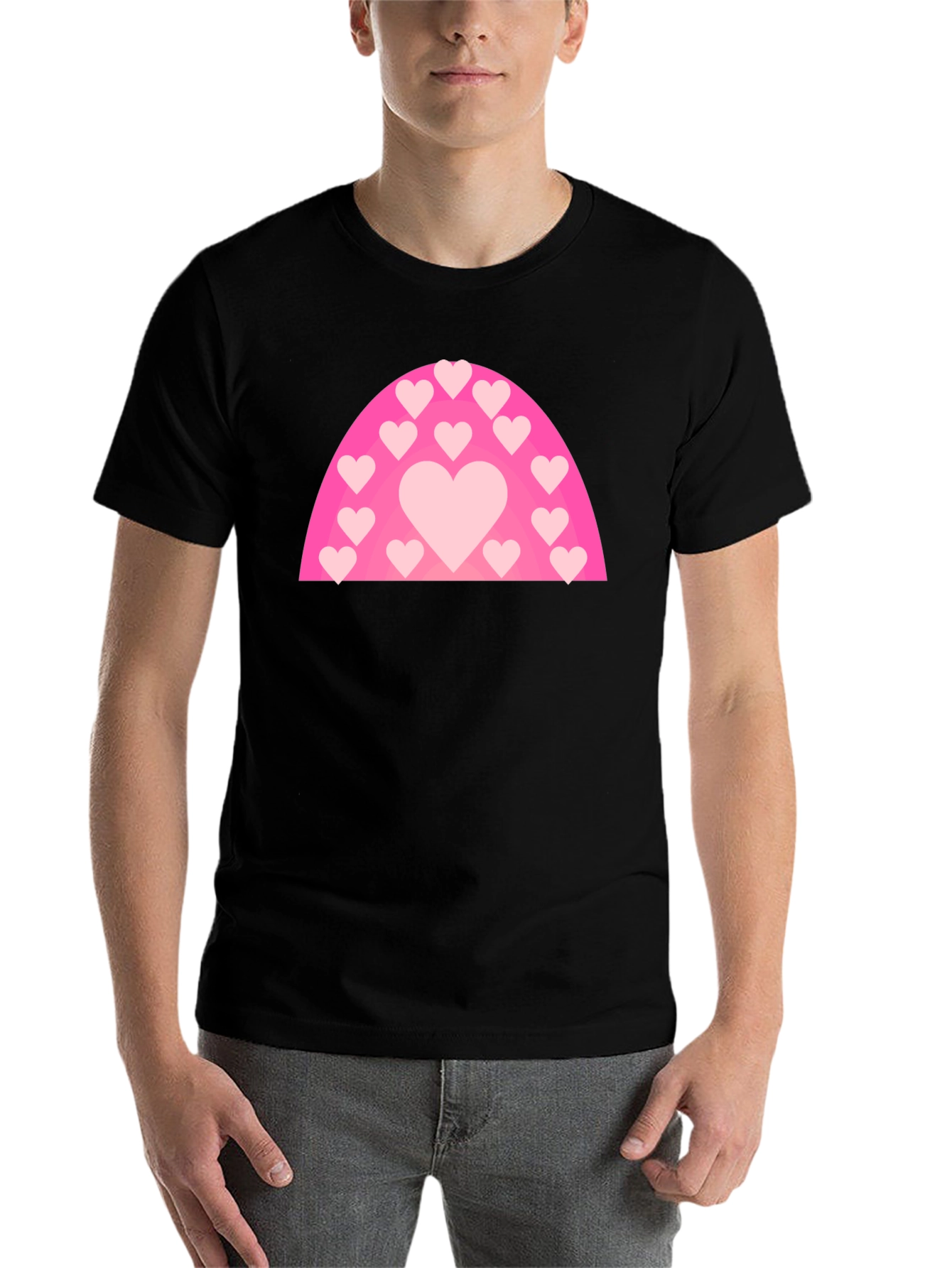 Black Heart Rainbow Graphic T-Shirt - Black view 7