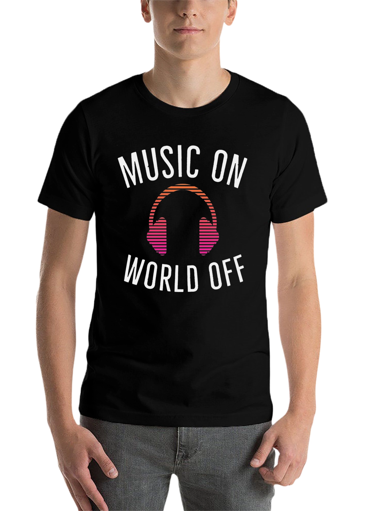 Black Music On, World Off Graphic Tee view 7