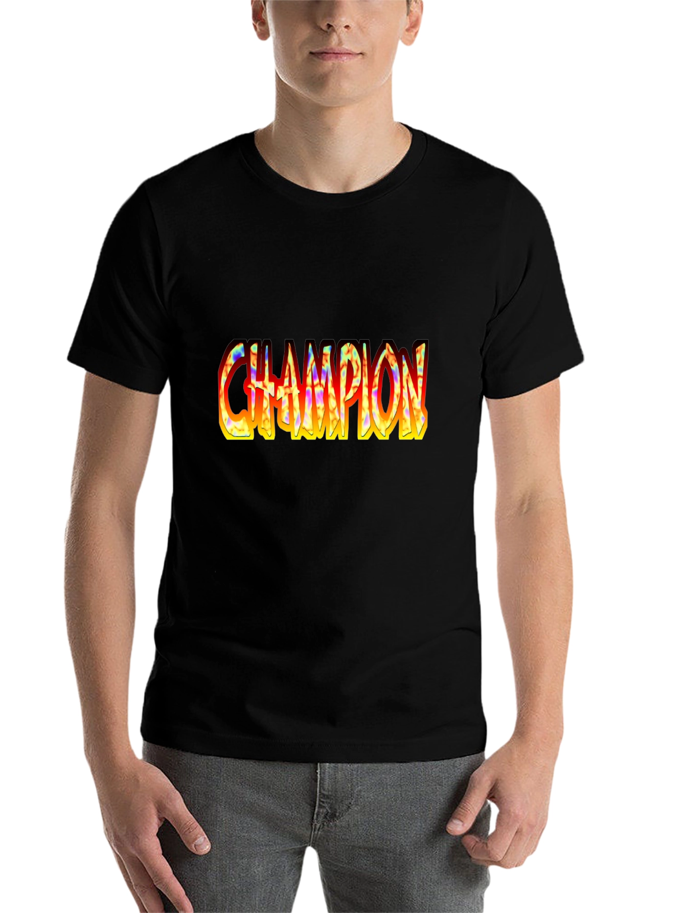 Black Champion Graphic Print Black T-Shirt view 7