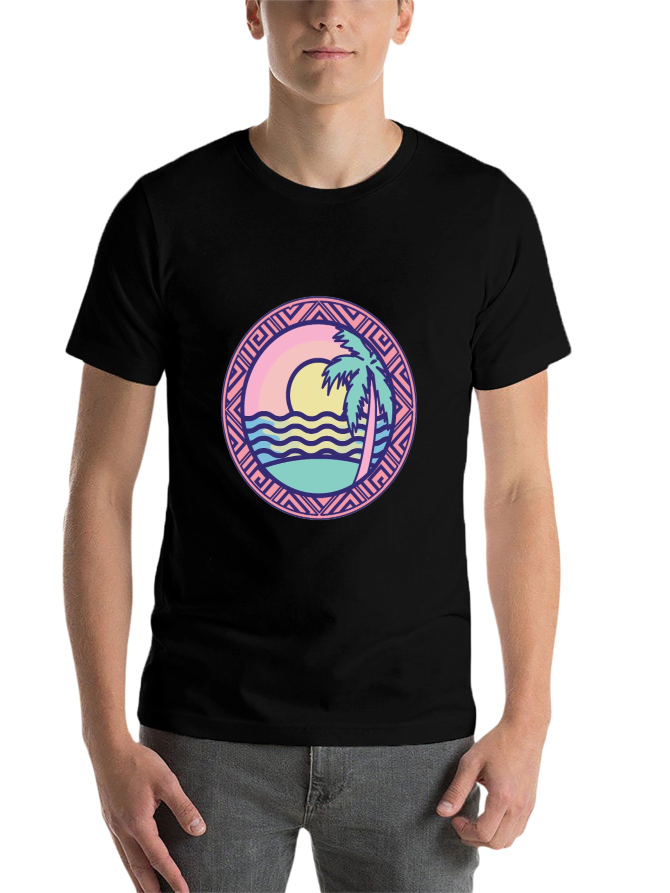 Black Tropical Beach Graphic T-Shirt - Vacation Vibes view 7