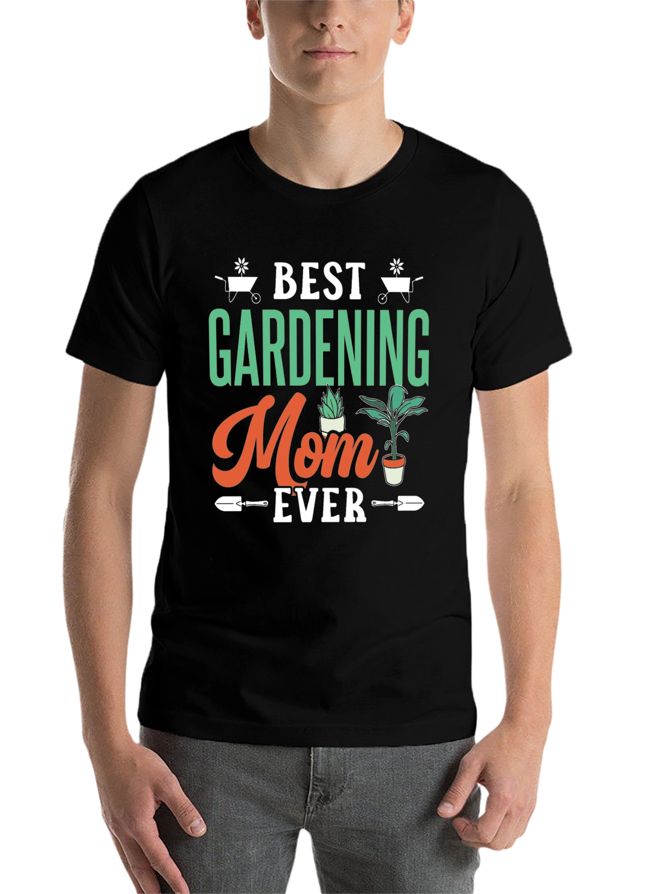 Black Best Gardening Mom Ever T-Shirt view 7